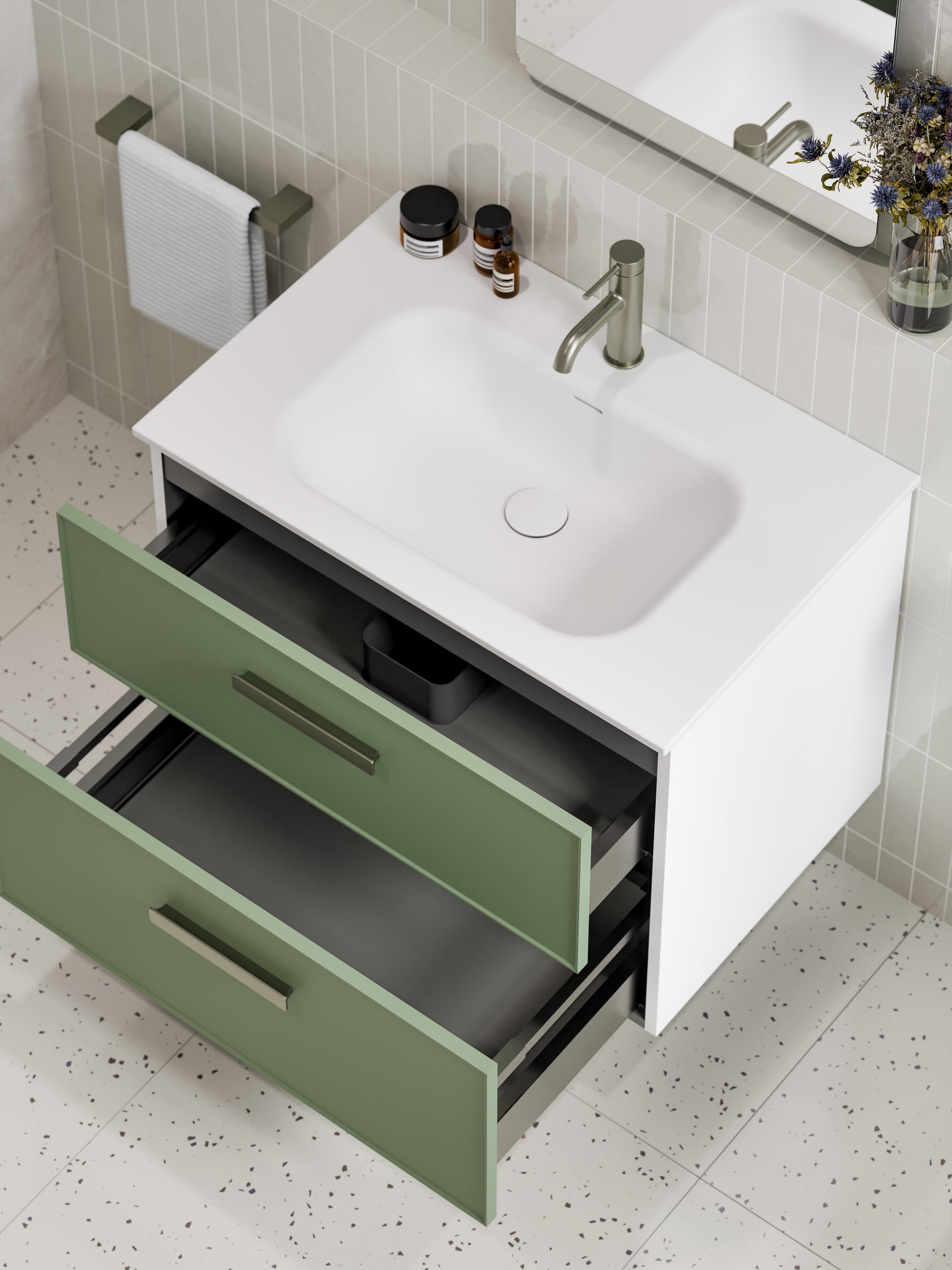 Lineare 750 Vanity | Double Drawer | Navarra Sink | Axel Front