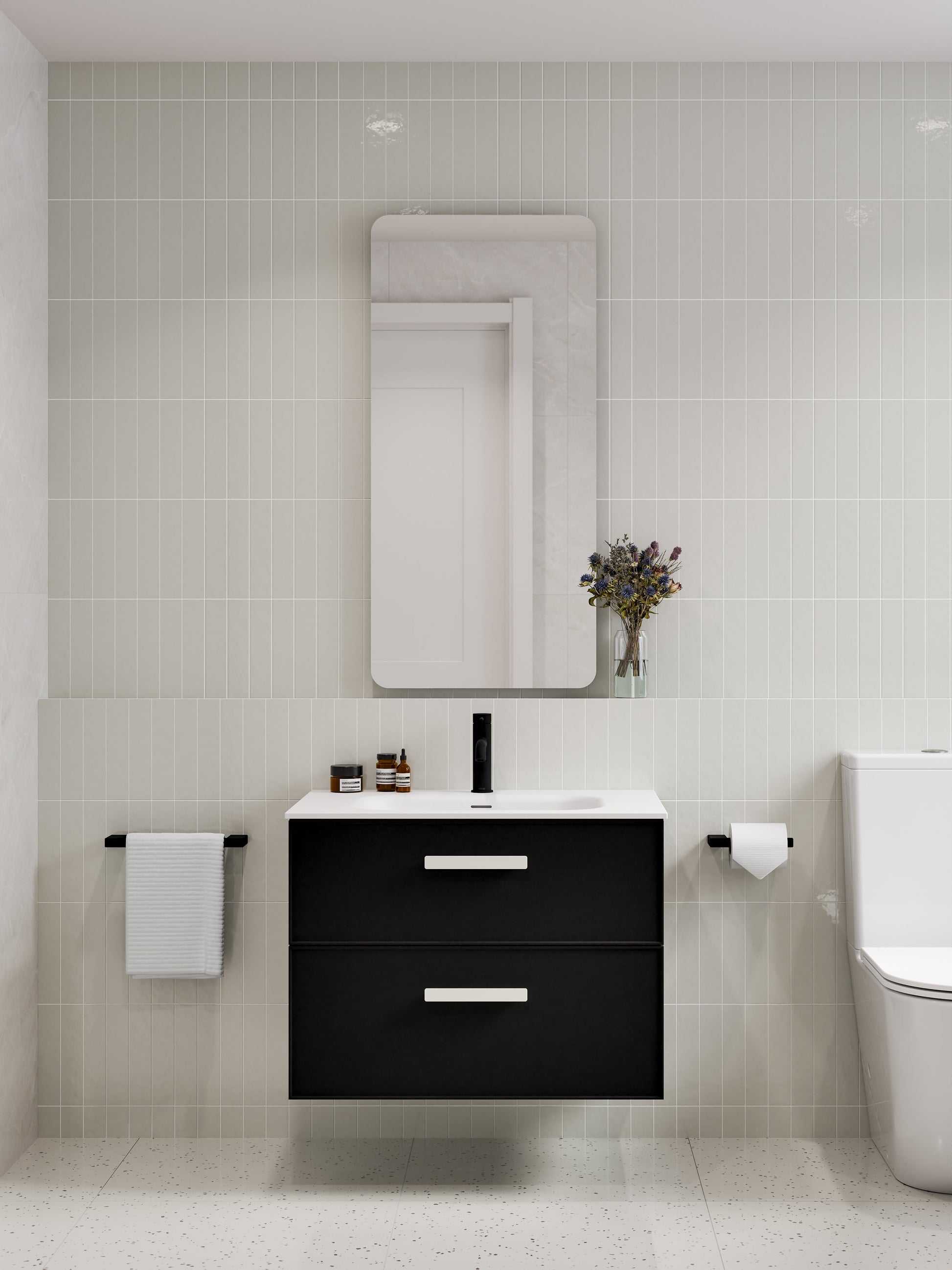 Lineare 750 Vanity | Double Drawer | Navarra Sink | Axel Front