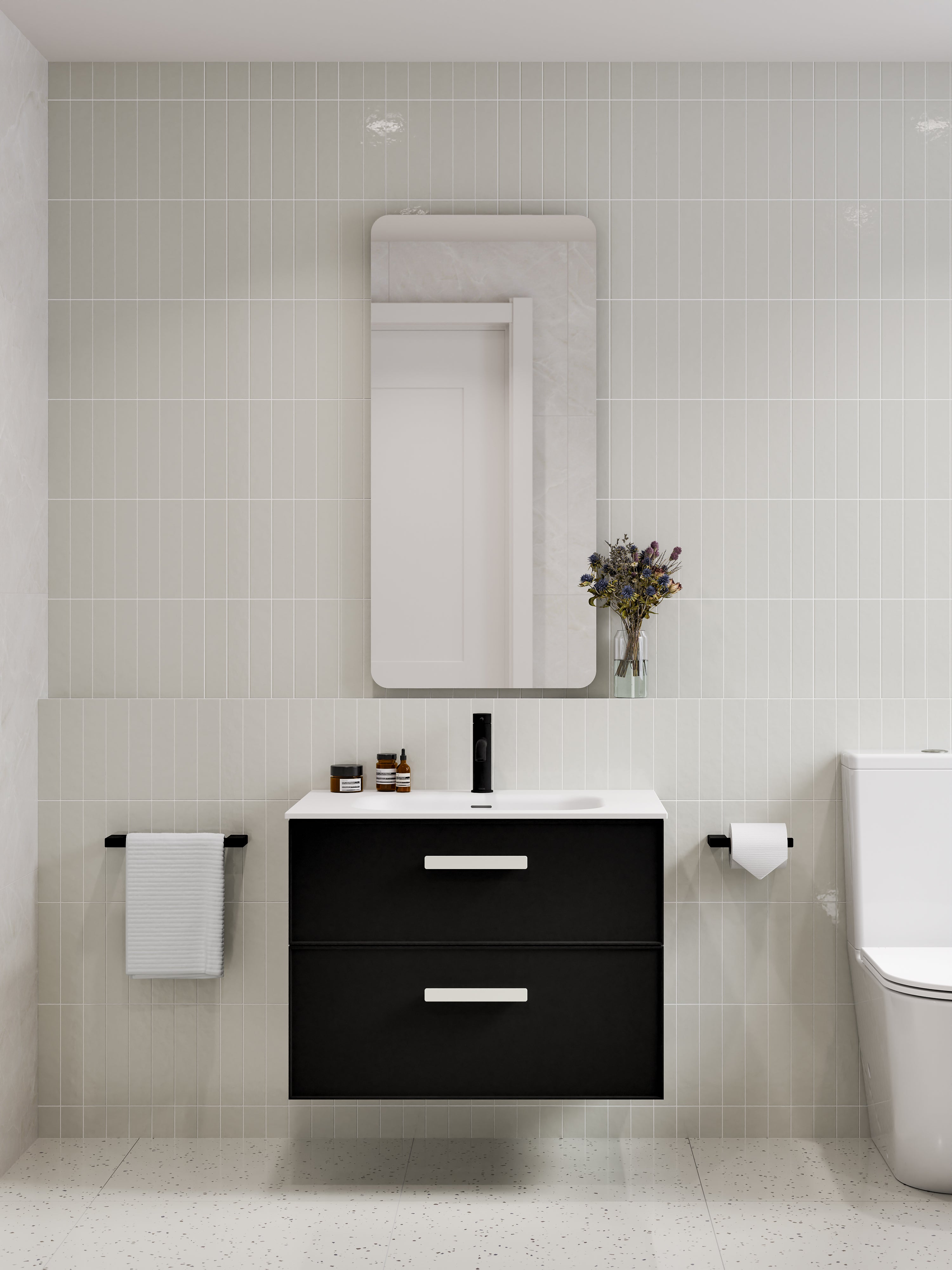 Lineare 750 Vanity | Double Drawer | Navarra Sink | Axel Front