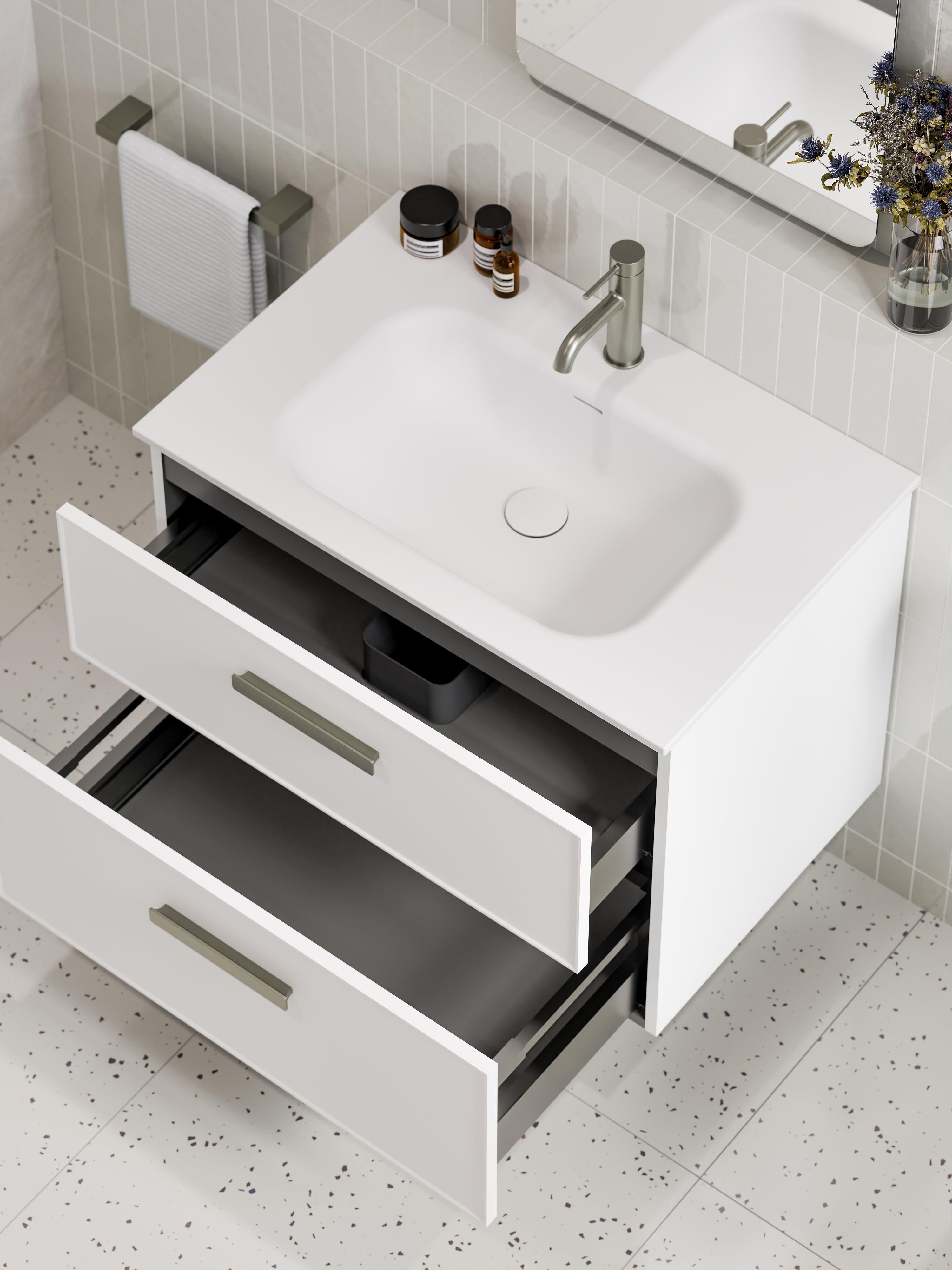 Lineare 750 Vanity | Double Drawer | Navarra Sink | Axel Front