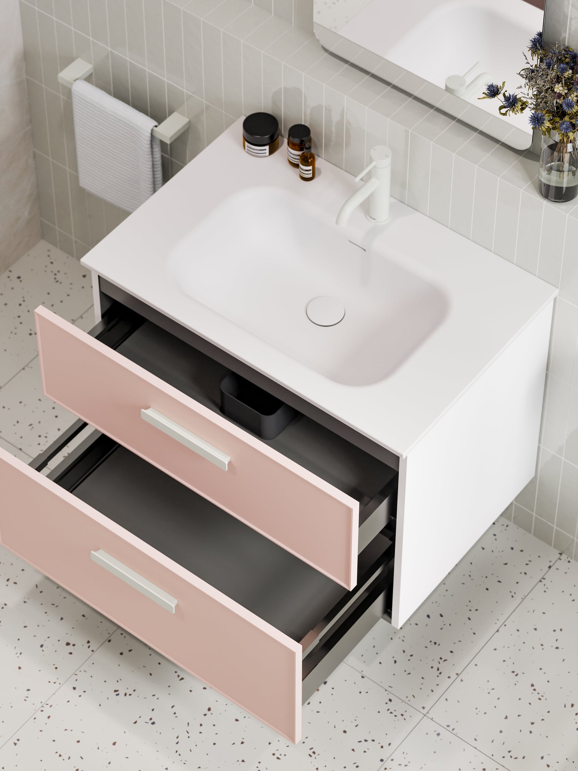 Lineare 750 Vanity | Double Drawer | Navarra Sink | Axel Front