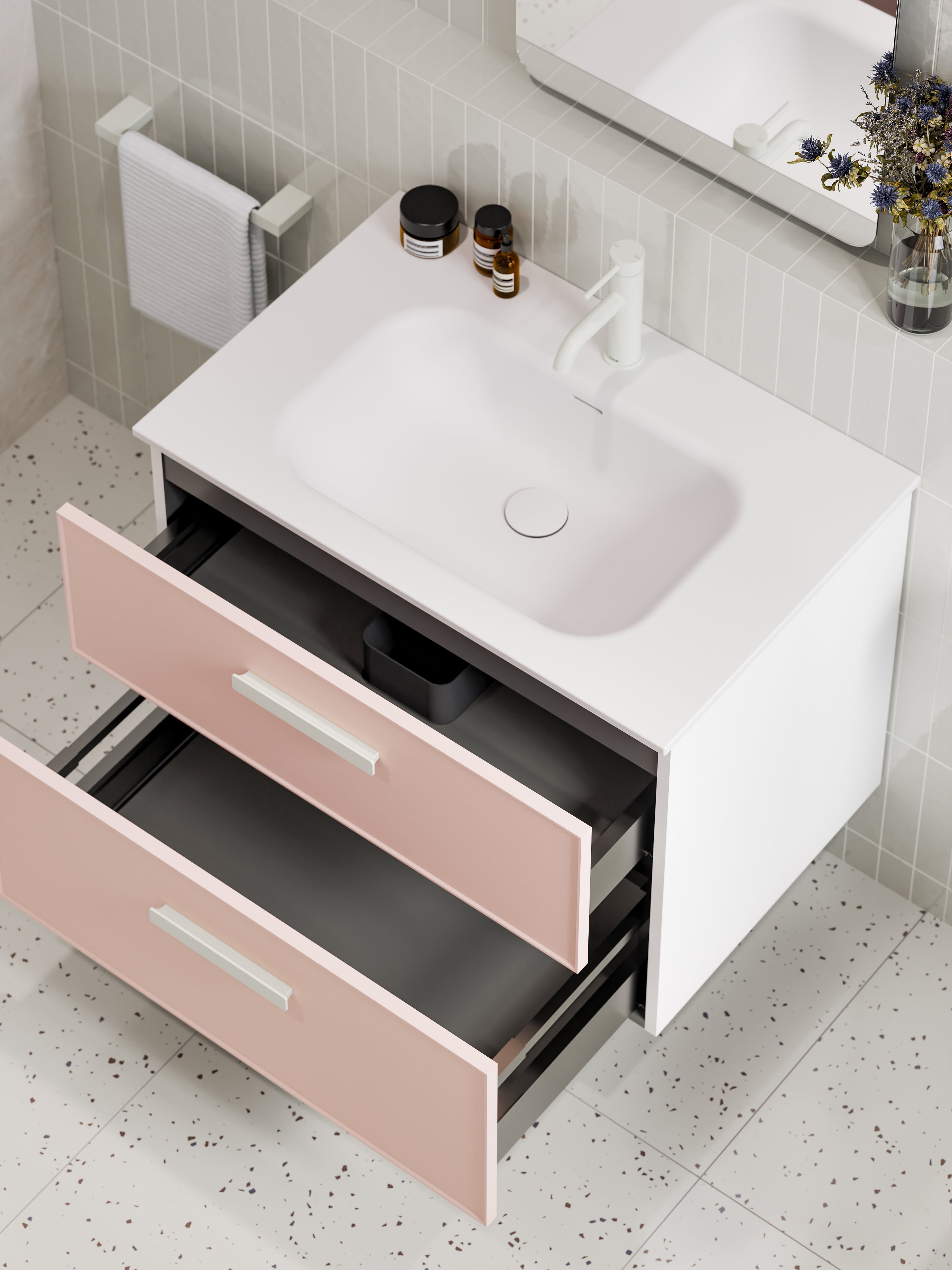 Lineare 750 Vanity | Double Drawer | Navarra Sink | Axel Front