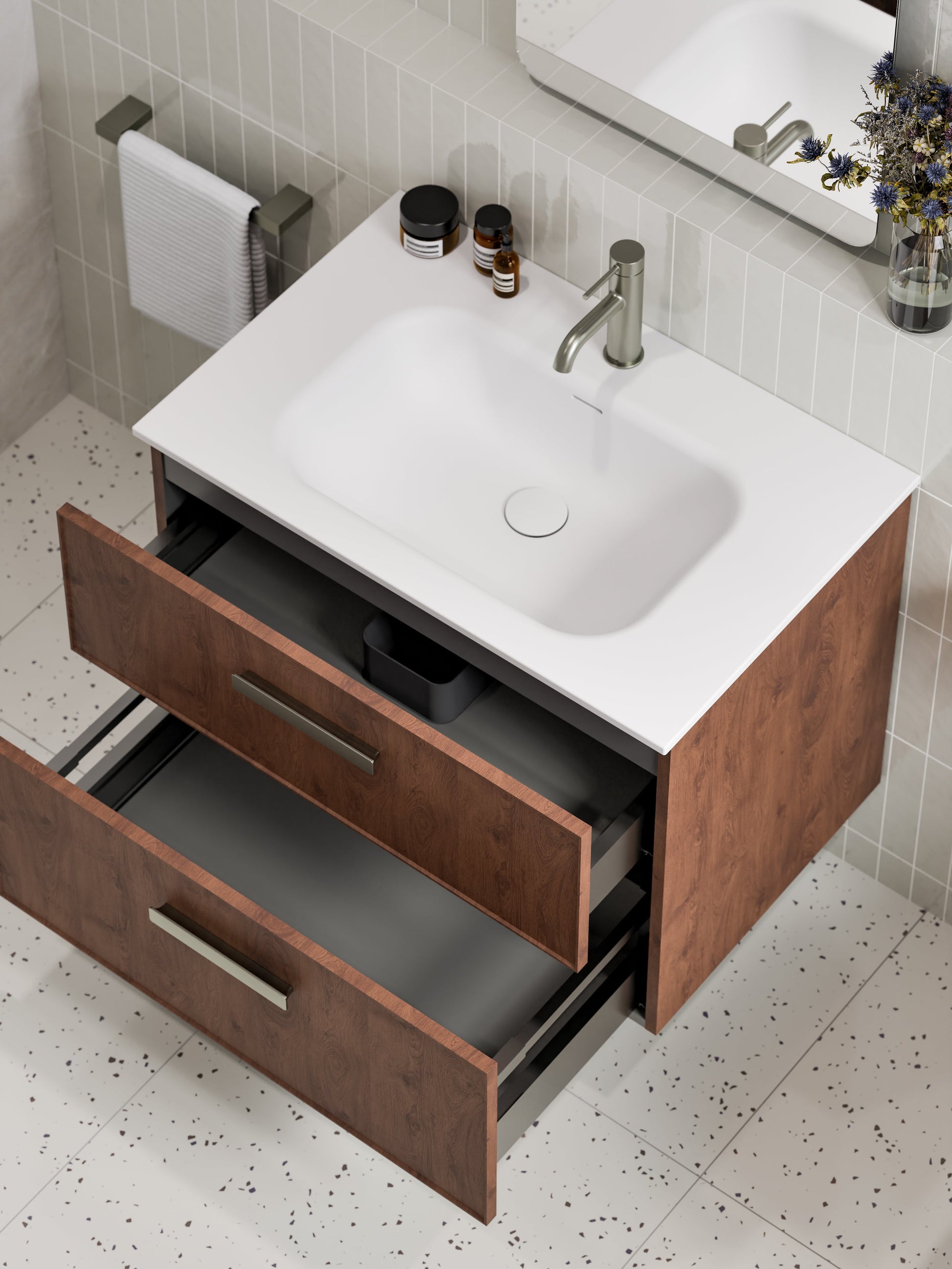 Lineare 750 Vanity | Double Drawer | Navarra Sink | Axel Front