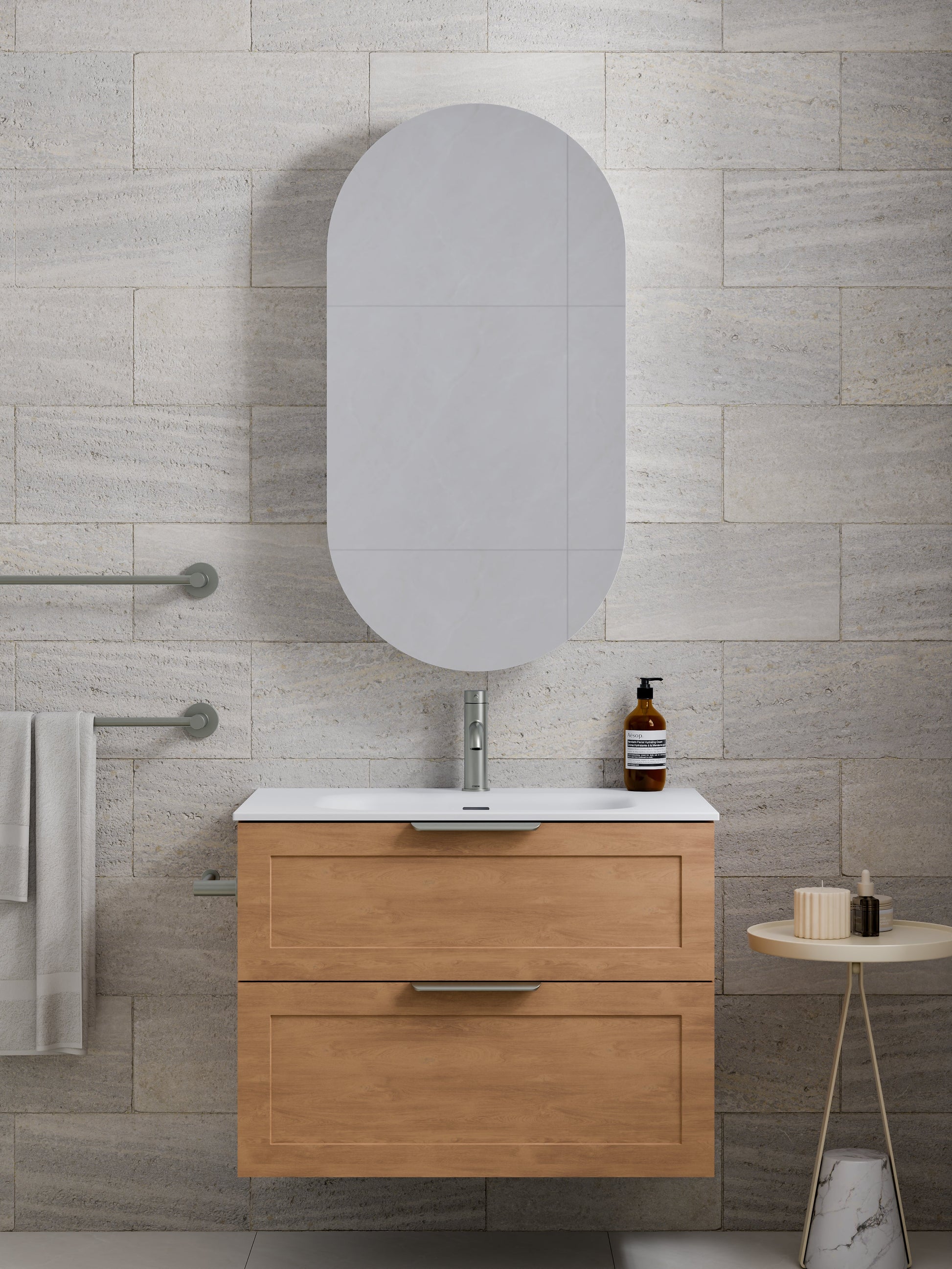 Lineare 750 Vanity | Double Drawer | Navarra Sink | Loft Front