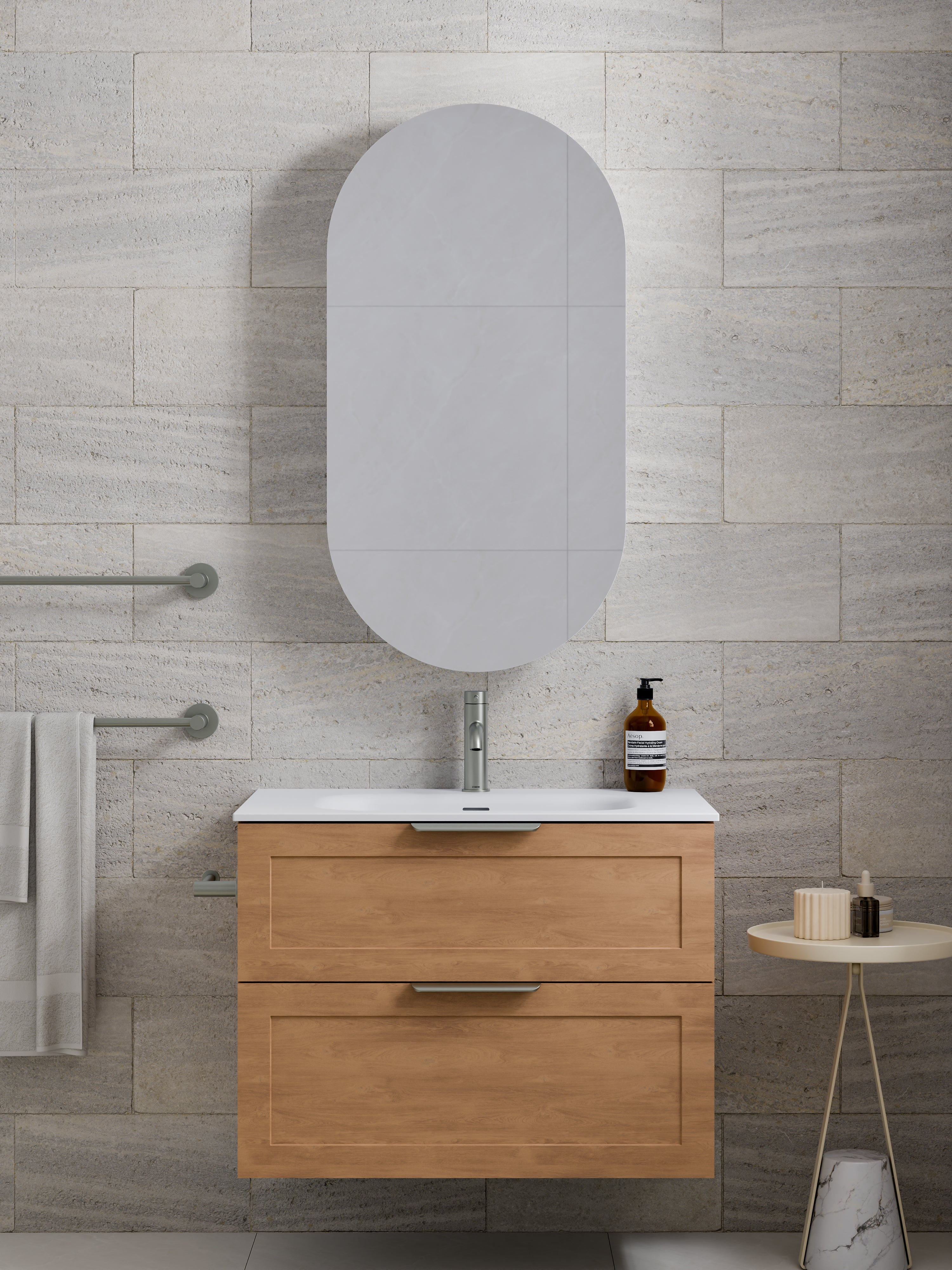 Lineare 750 Vanity | Double Drawer | Navarra Sink | Loft Front