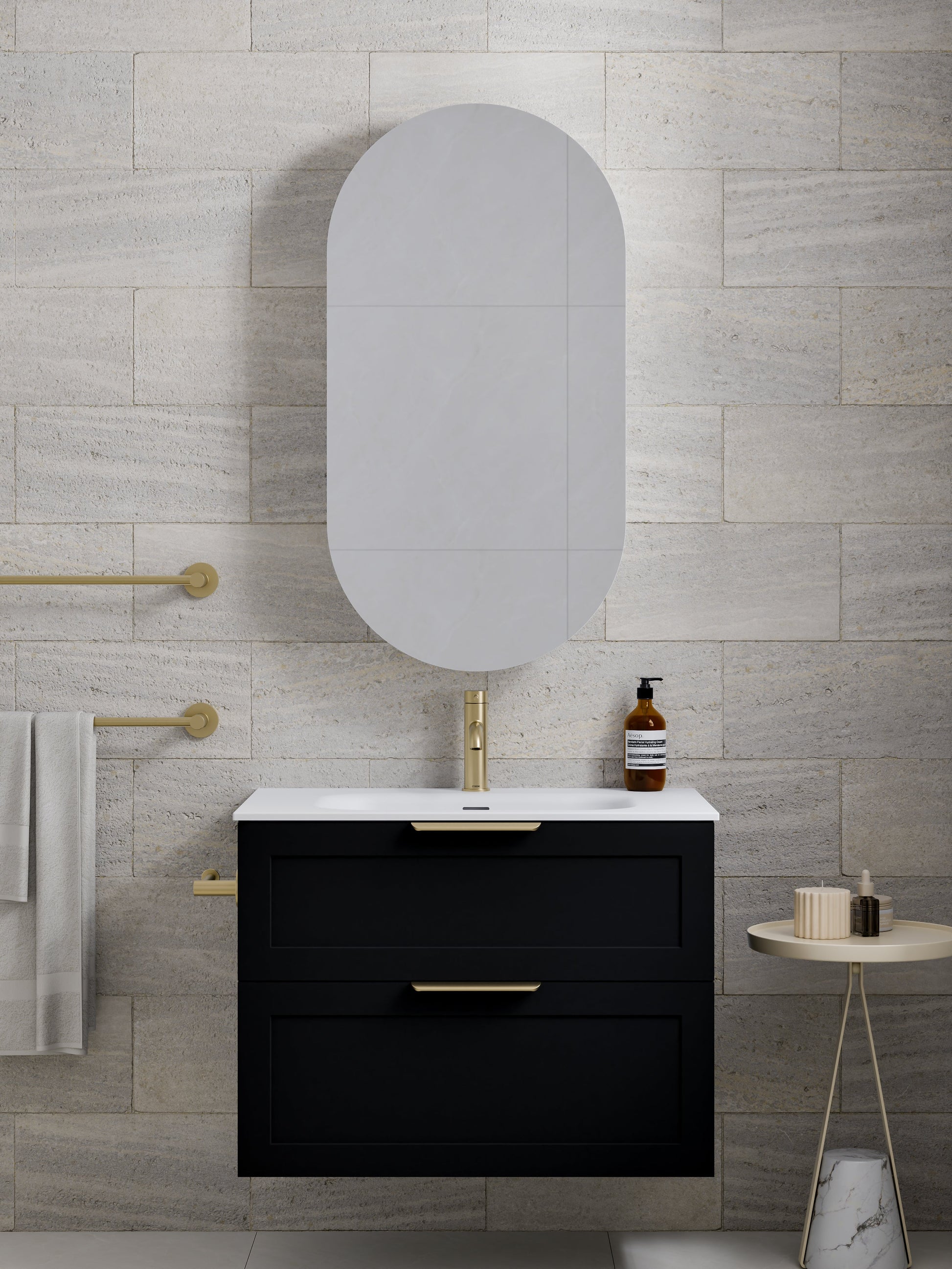 Lineare 750 Vanity | Double Drawer | Navarra Sink | Loft Front