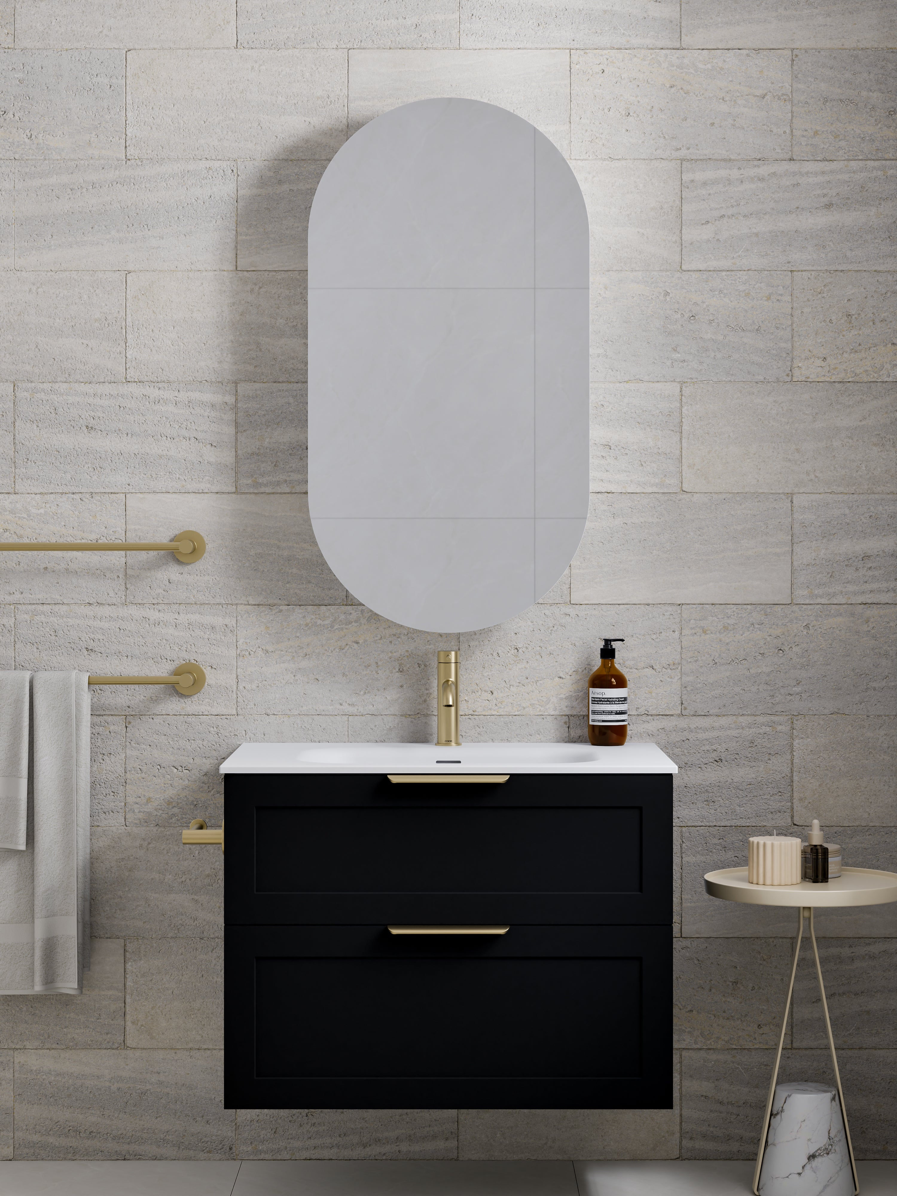 Lineare 750 Vanity | Double Drawer | Navarra Sink | Loft Front