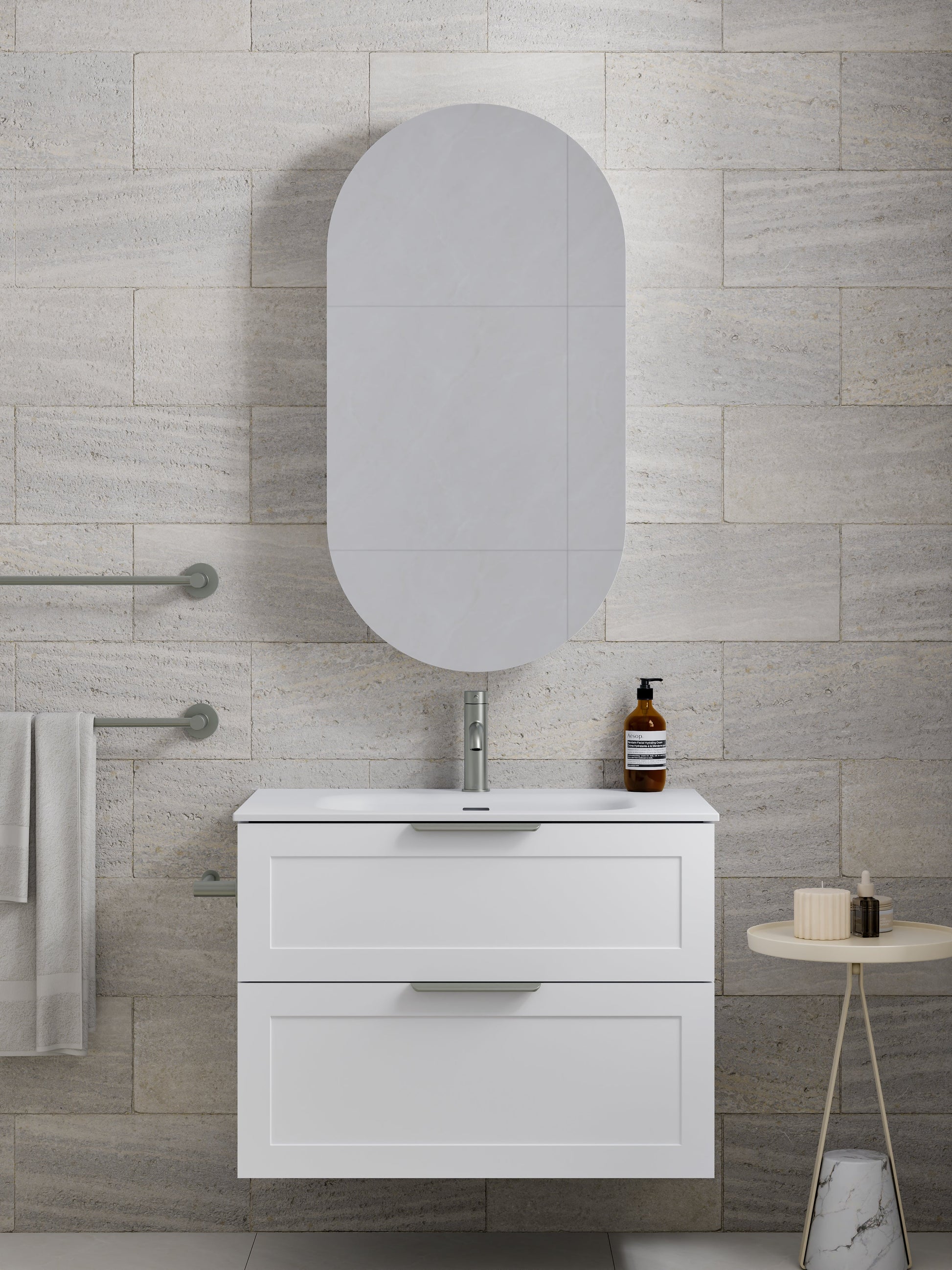 Lineare 750 Vanity | Double Drawer | Navarra Sink | Loft Front
