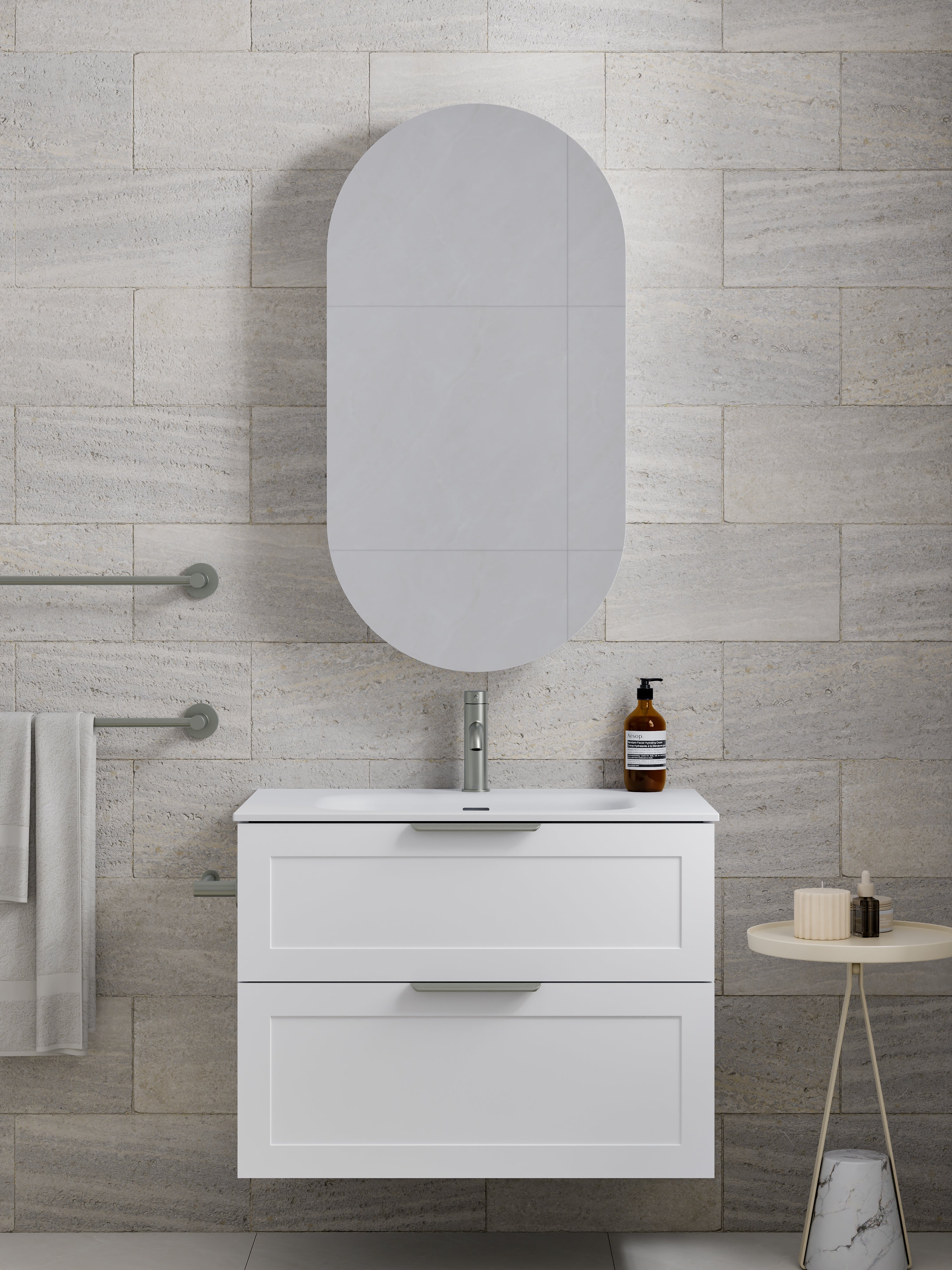 Lineare 750 Vanity | Double Drawer | Navarra Sink | Loft Front