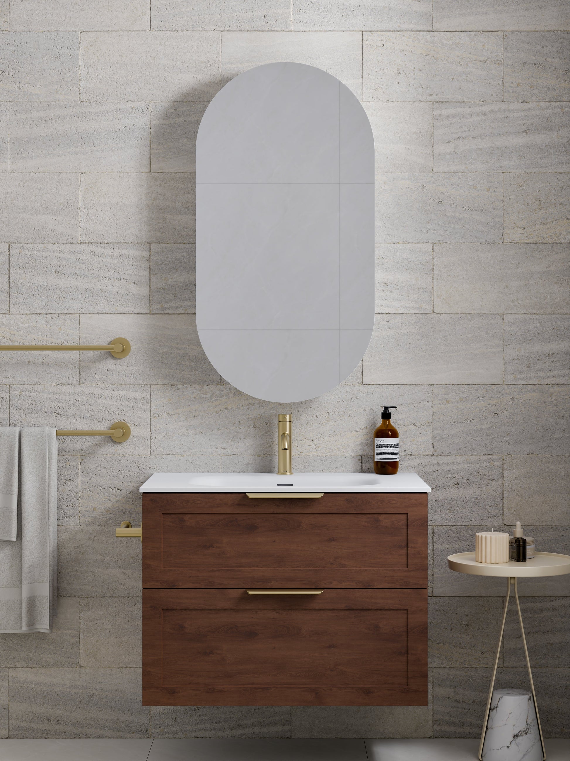 Lineare 750 Vanity | Double Drawer | Navarra Sink | Loft Front