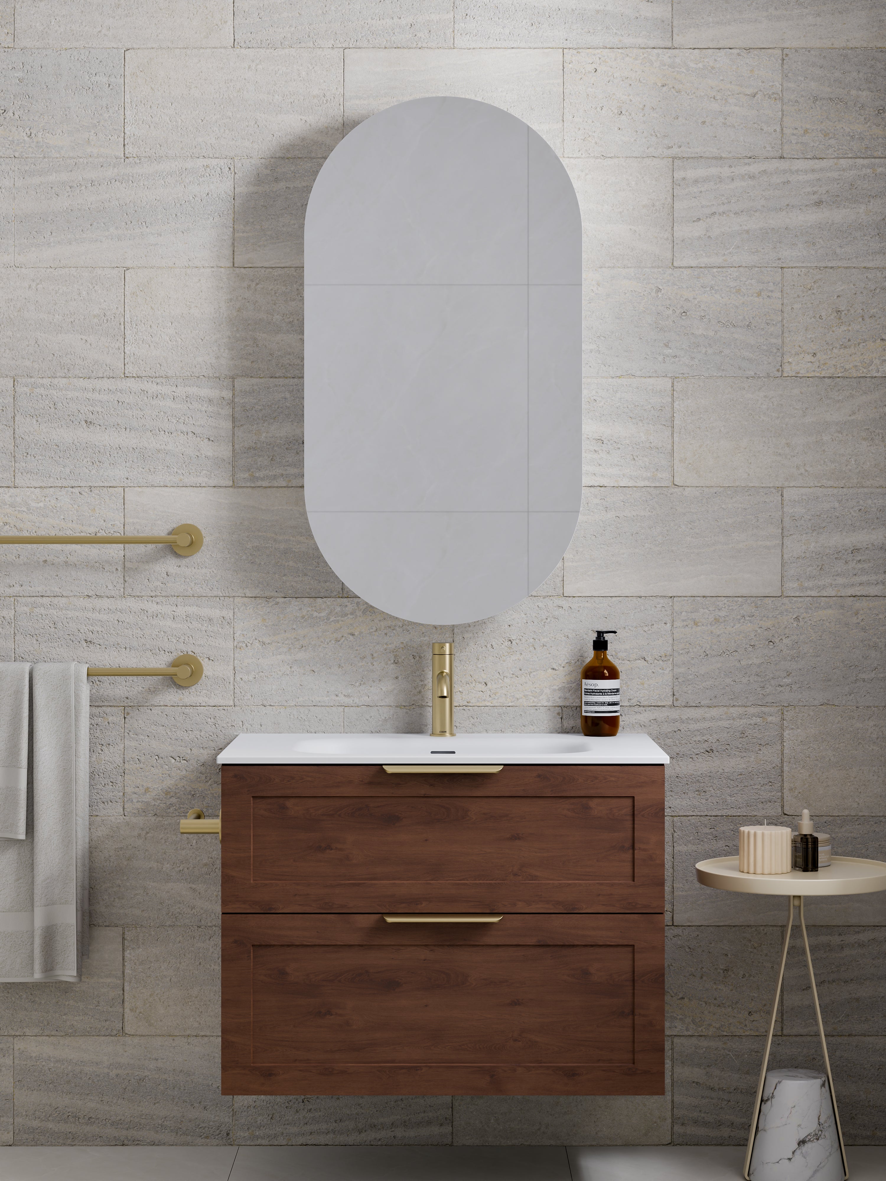 Lineare 750 Vanity | Double Drawer | Navarra Sink | Loft Front