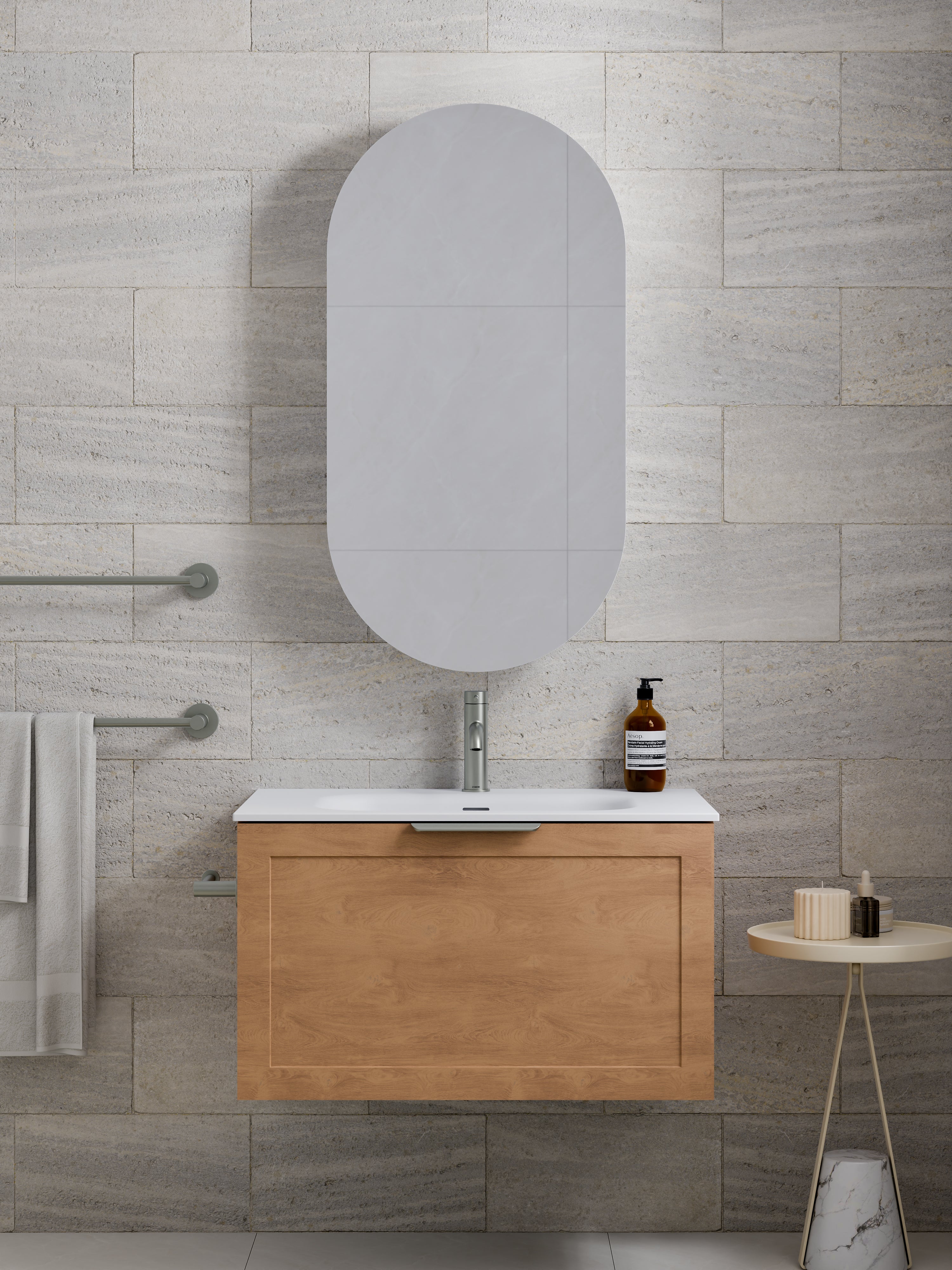 Lineare 750 Vanity | Single Drawer | Navarra Sink | Loft Front
