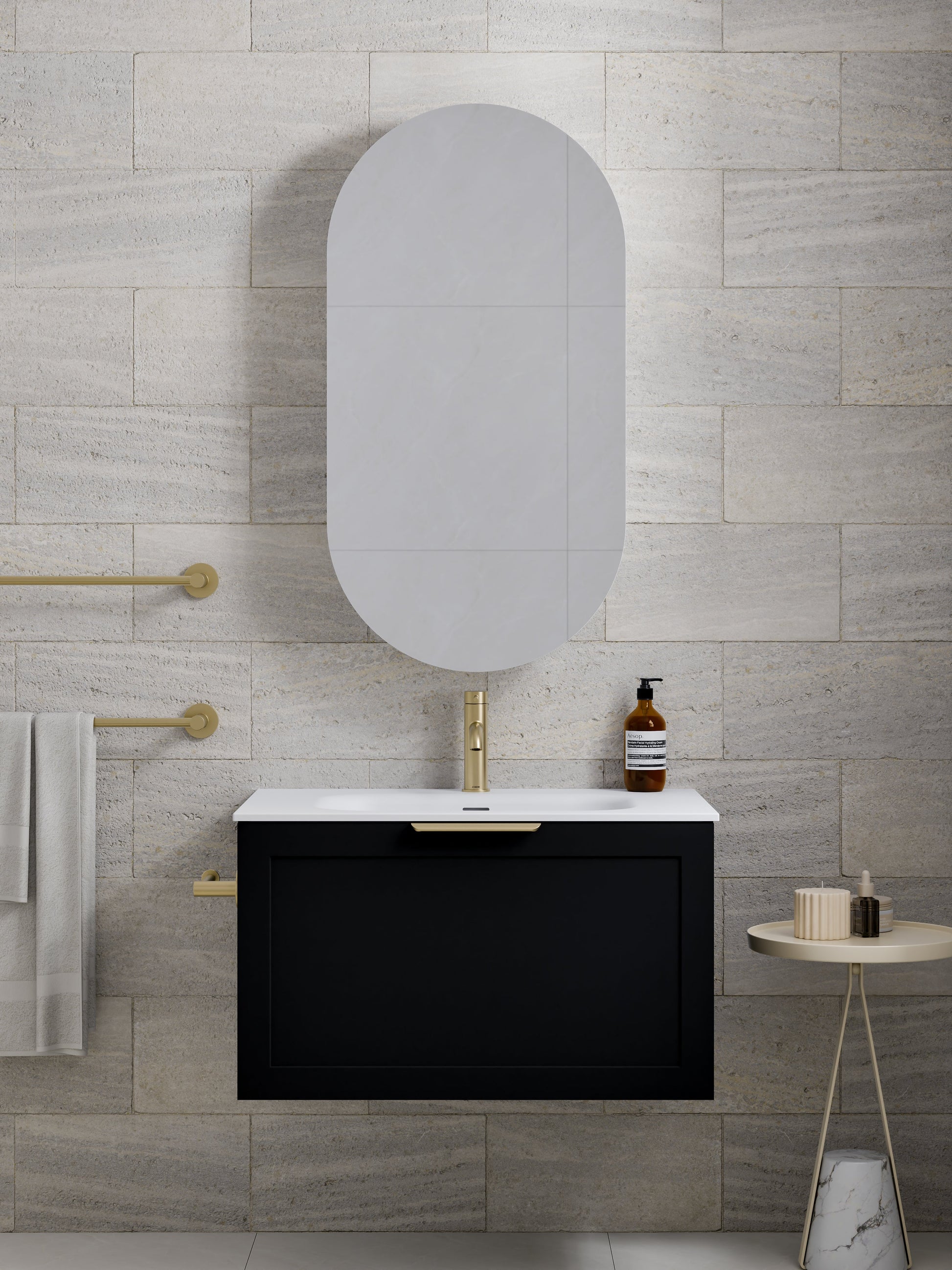 Lineare 750 Vanity | Single Drawer | Navarra Sink | Loft Front