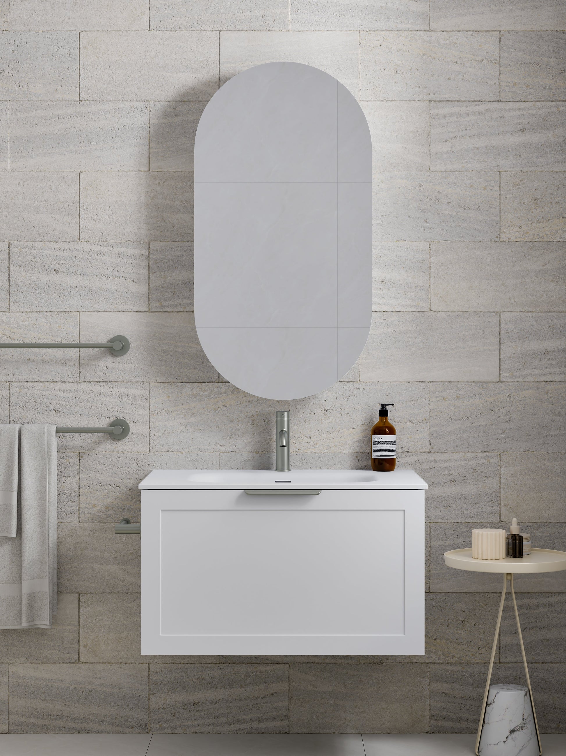 Lineare 750 Vanity | Single Drawer | Navarra Sink | Loft Front