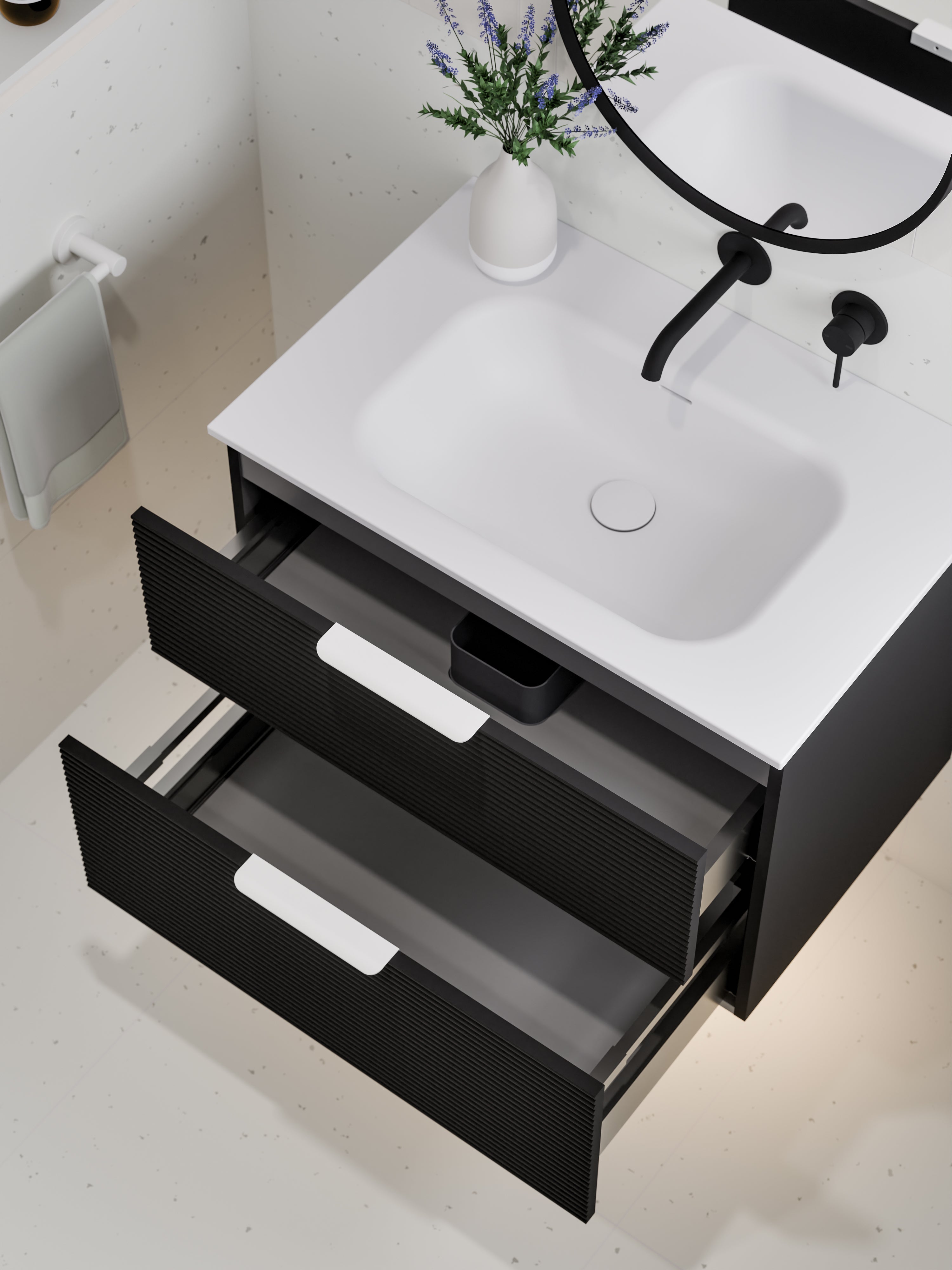 Lineare 750 Vanity | Double Drawer | Navarra Sink | Orchard Front