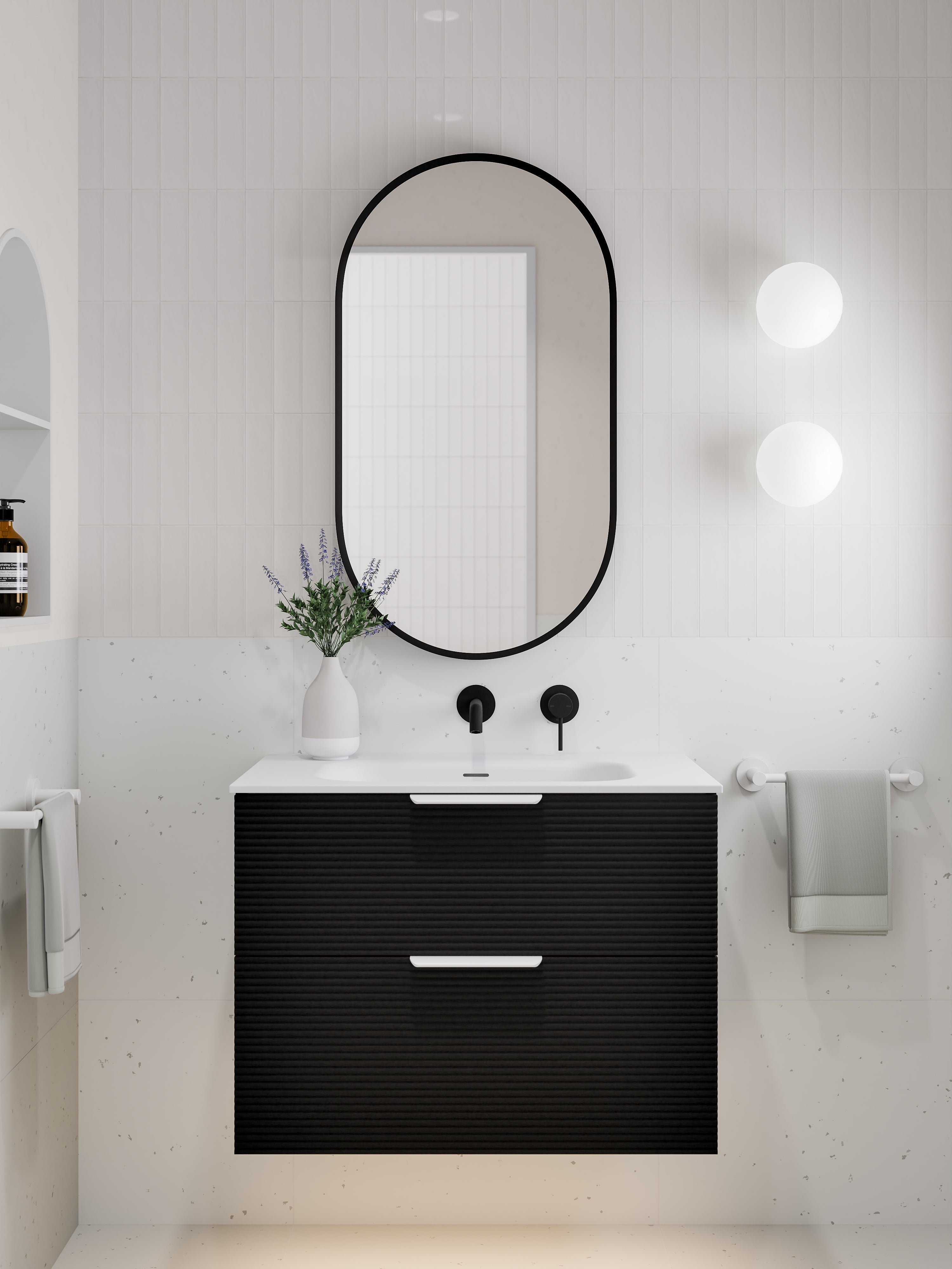 Lineare 750 Vanity | Double Drawer | Navarra Sink | Orchard Front