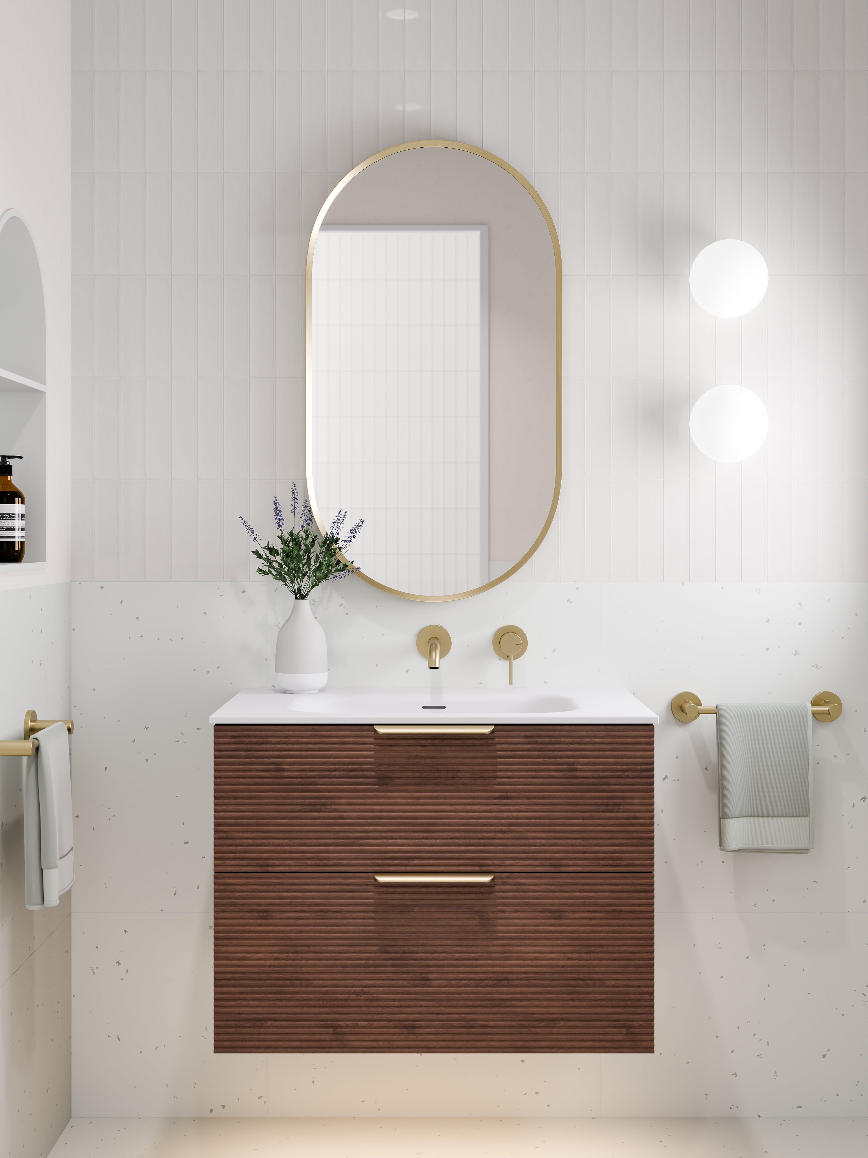 Lineare 750 Vanity | Double Drawer | Navarra Sink | Orchard Front