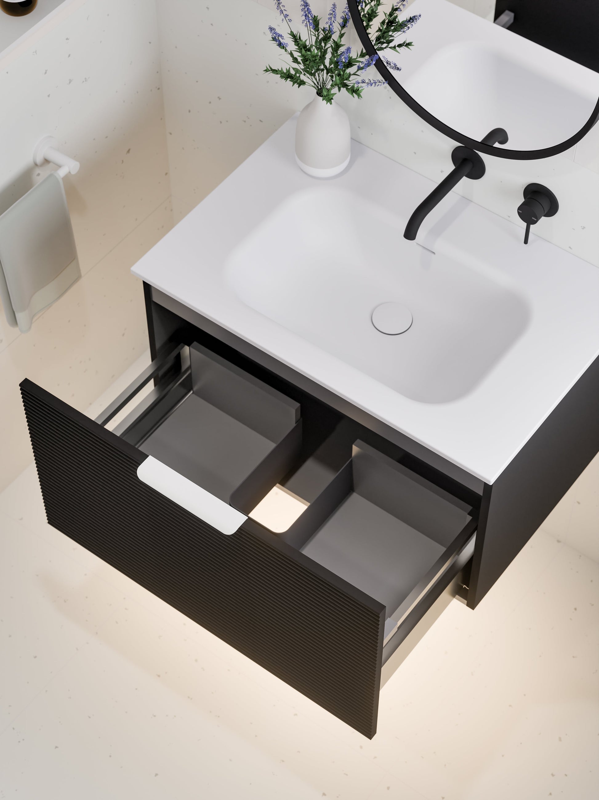 Lineare 750 Vanity | Single Drawer | Navarra Sink | Orchard Front