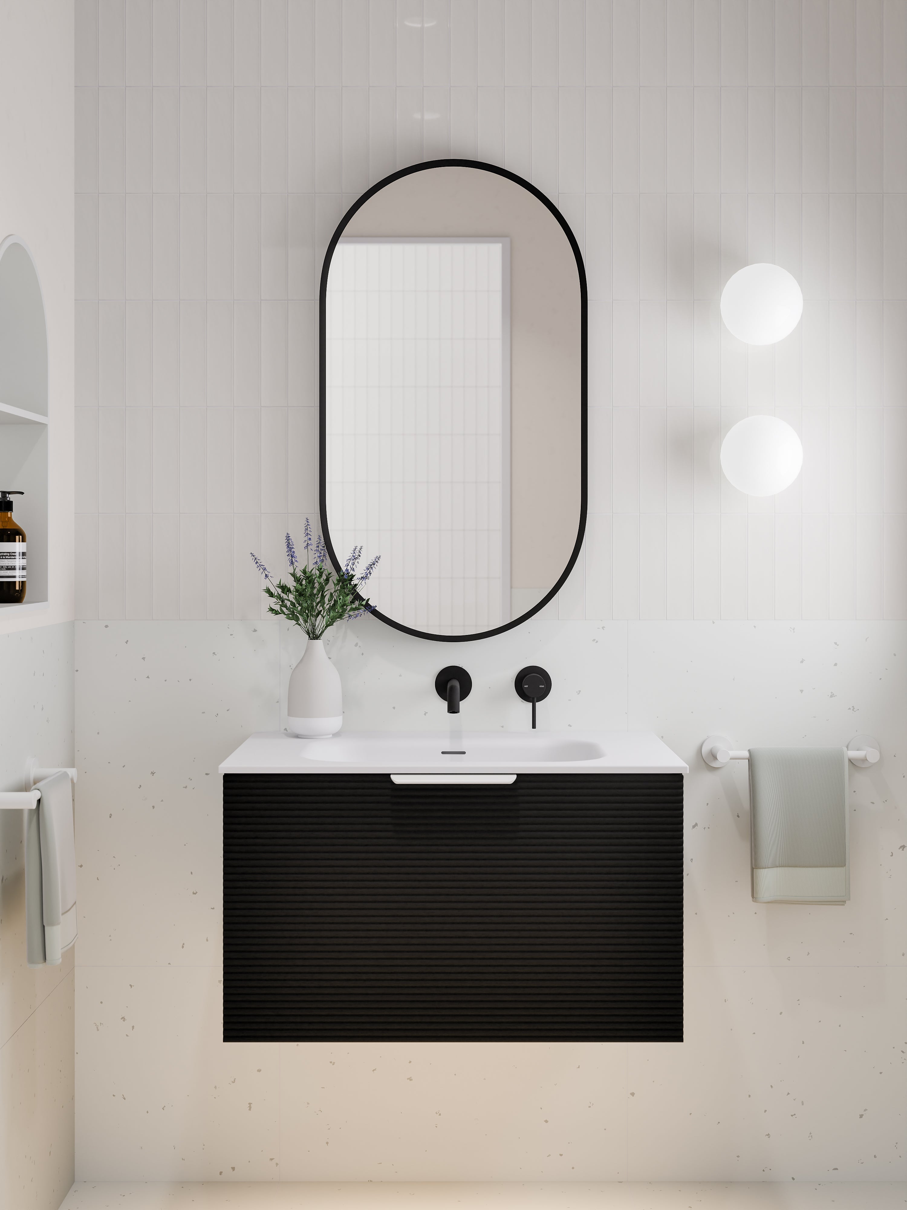 Lineare 750 Vanity | Single Drawer | Navarra Sink | Orchard Front
