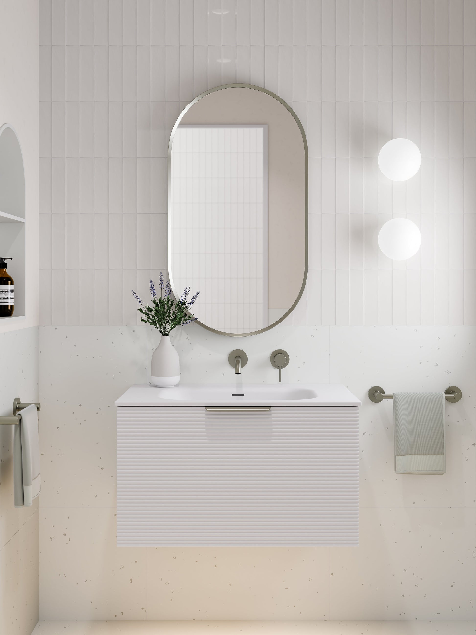 Lineare 750 Vanity | Single Drawer | Navarra Sink | Orchard Front