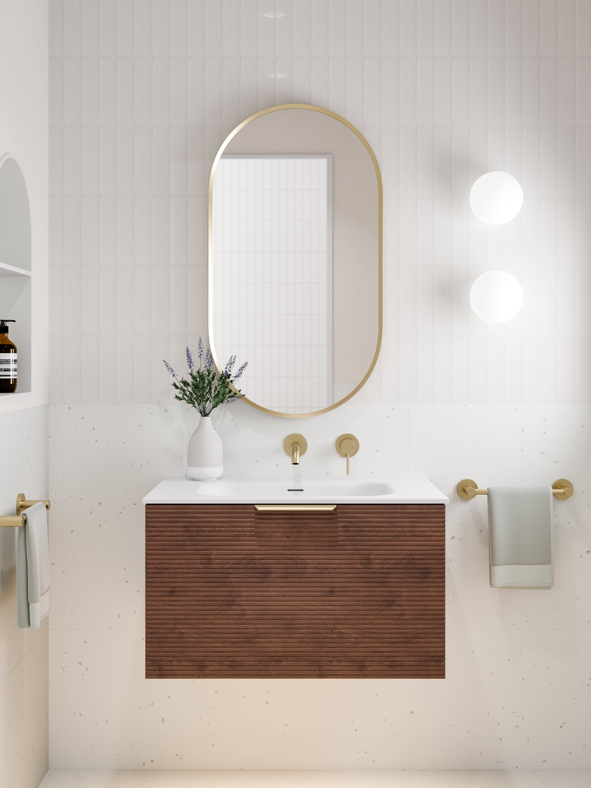 Lineare 750 Vanity | Single Drawer | Navarra Sink | Orchard Front
