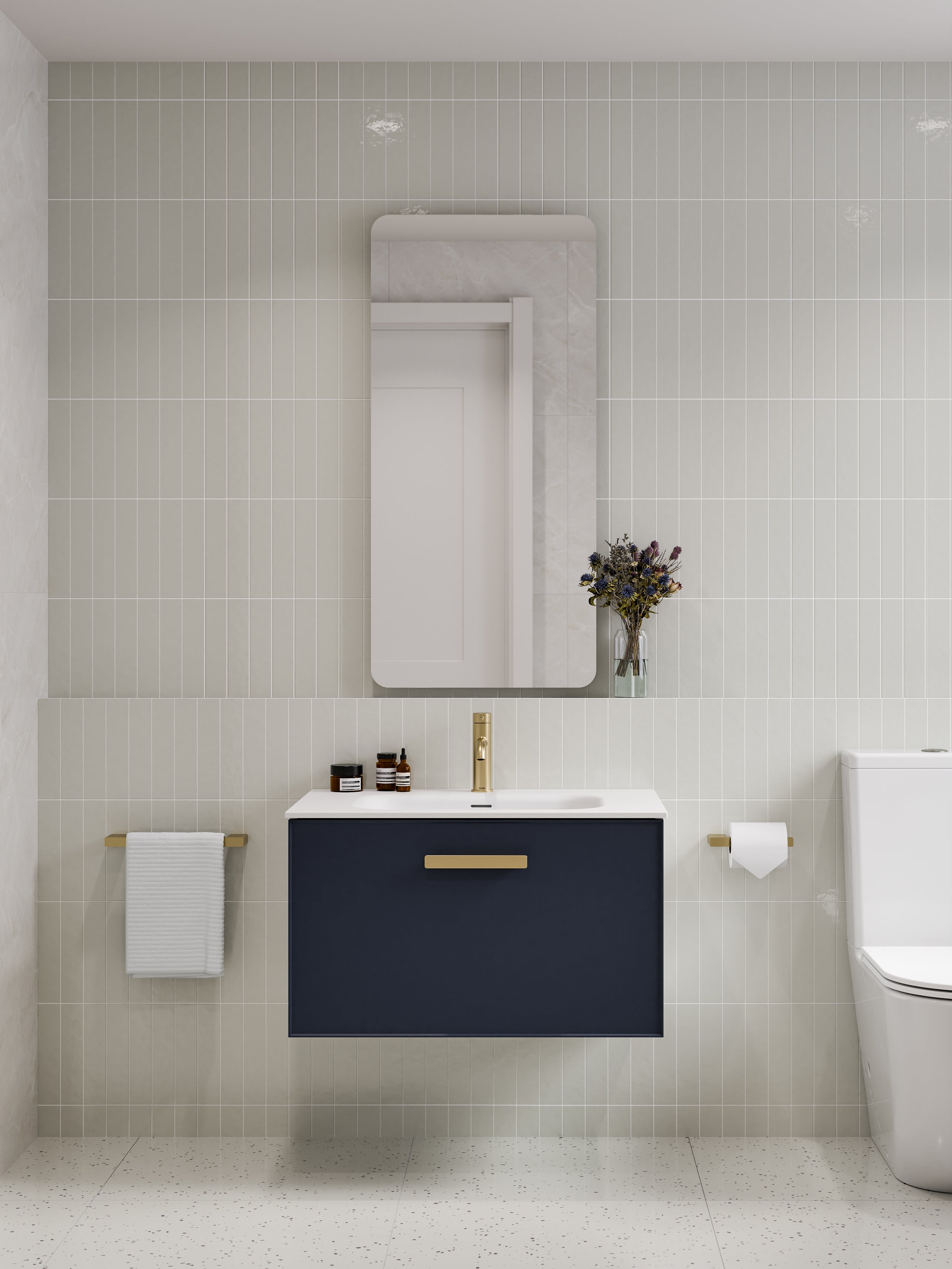 Lineare 750 Vanity | Single Drawer | Navarra Sink | Axel Front