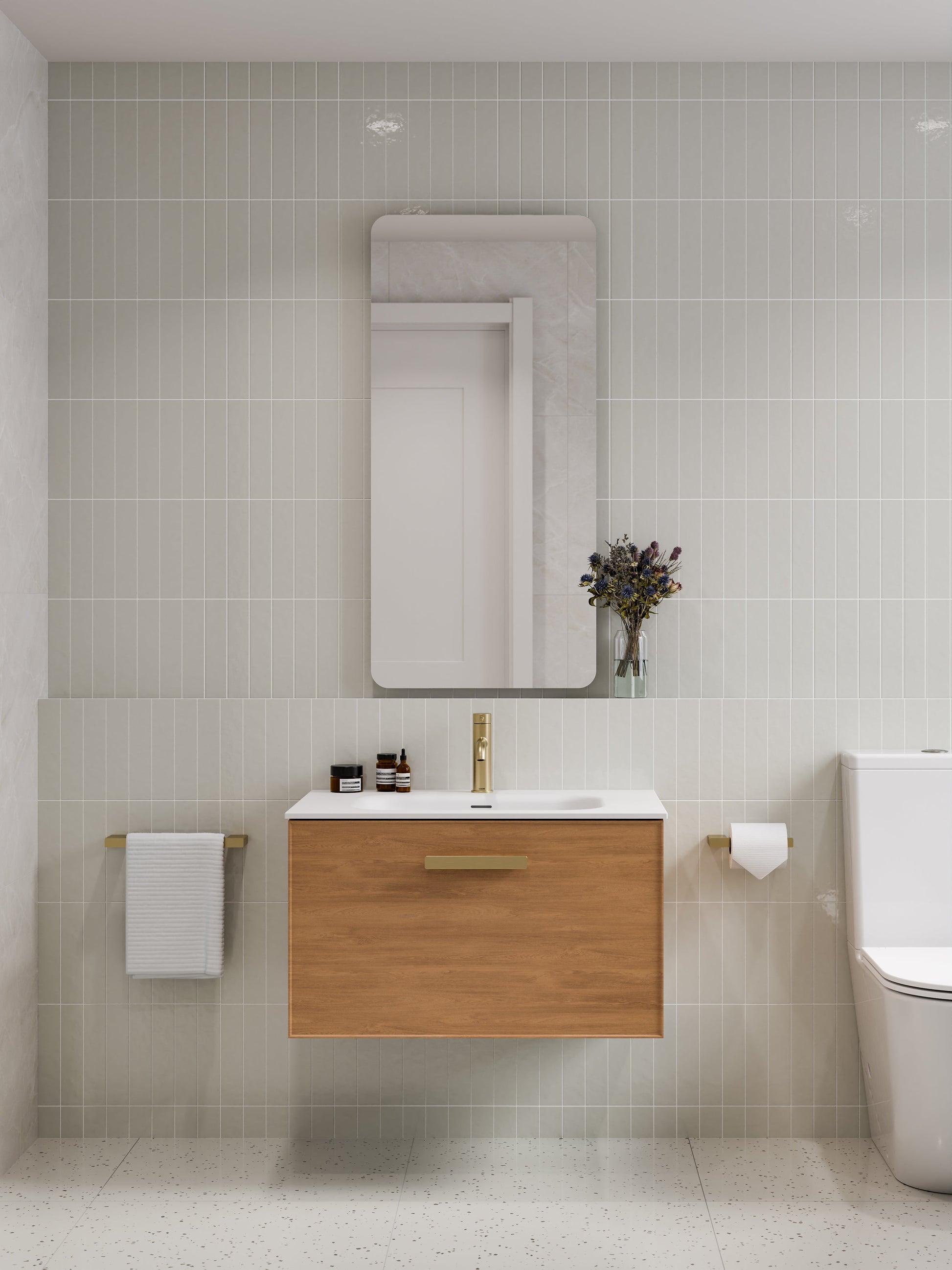 Lineare 750 Vanity | Single Drawer | Navarra Sink | Axel Front