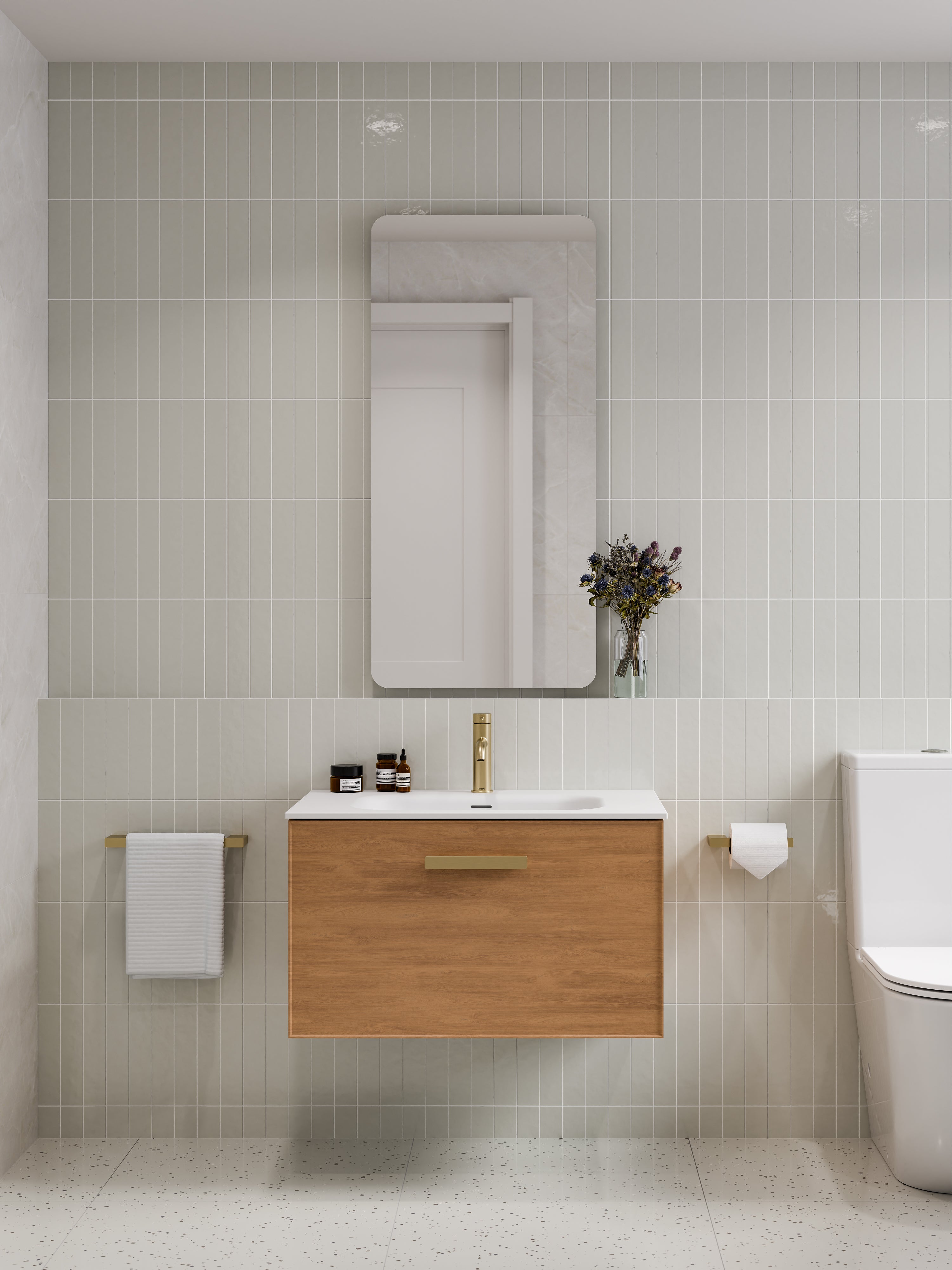 Lineare 750 Vanity | Single Drawer | Navarra Sink | Axel Front