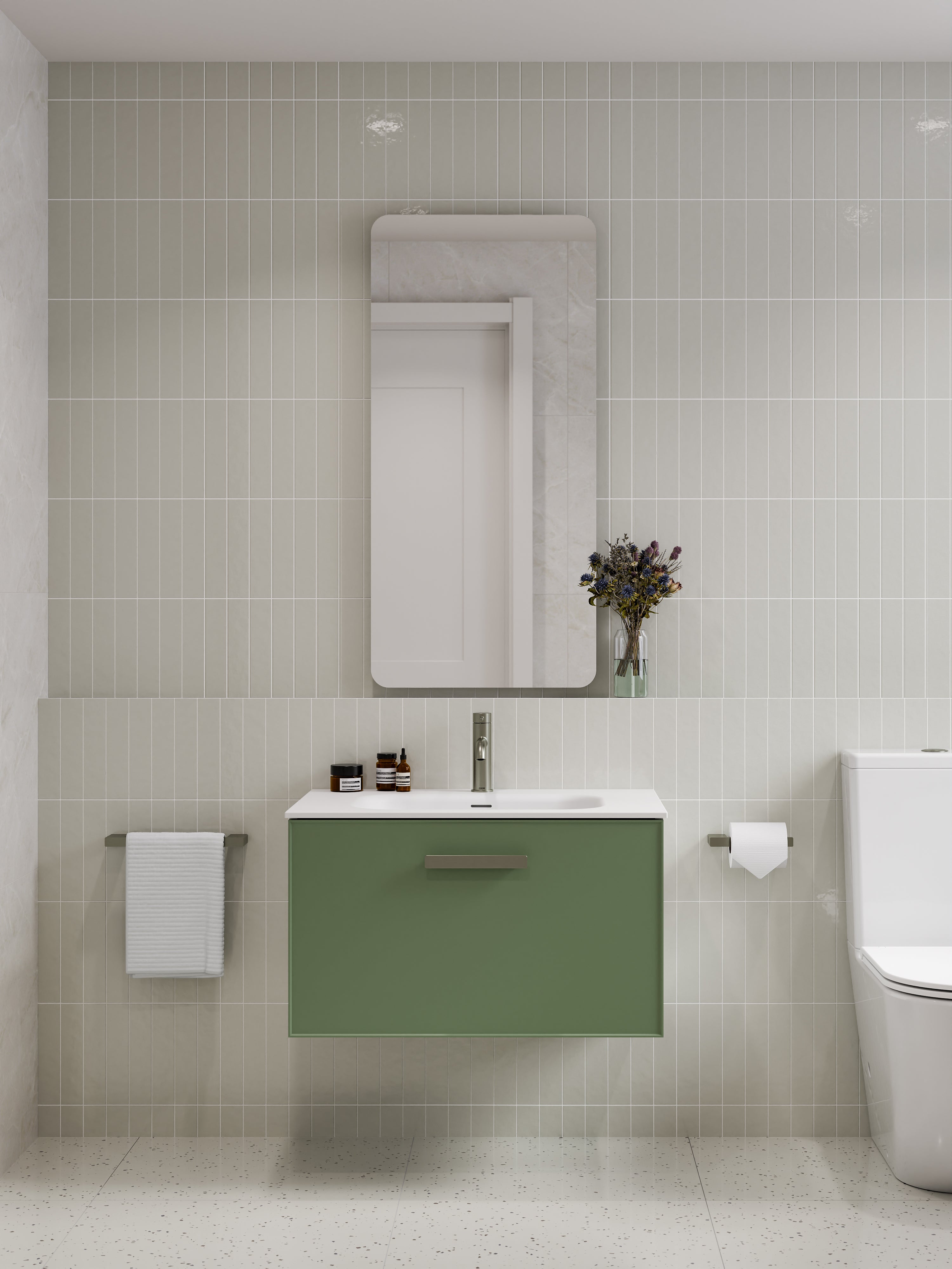 Lineare 750 Vanity | Single Drawer | Navarra Sink | Axel Front