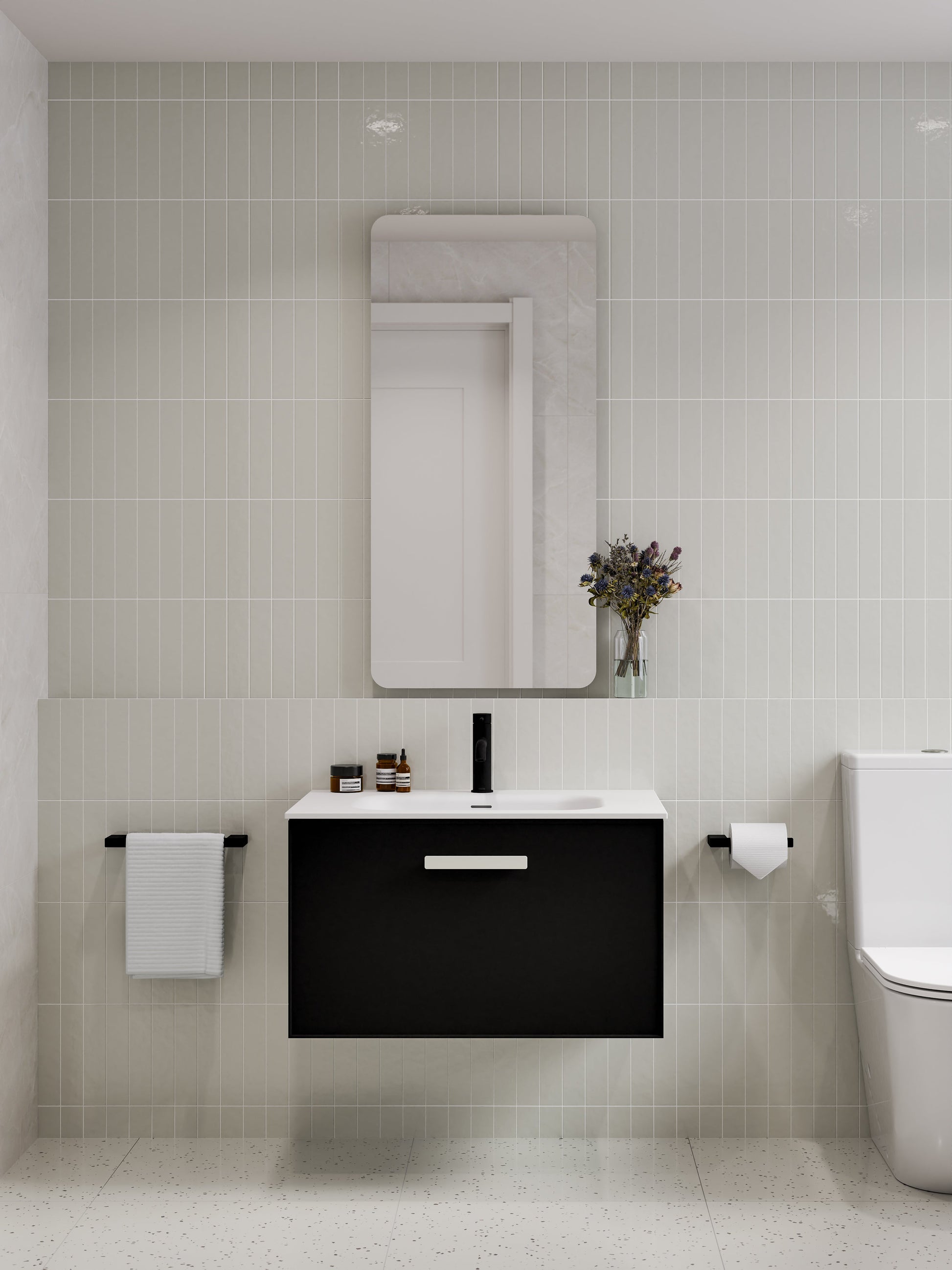 Lineare 750 Vanity | Single Drawer | Navarra Sink | Axel Front