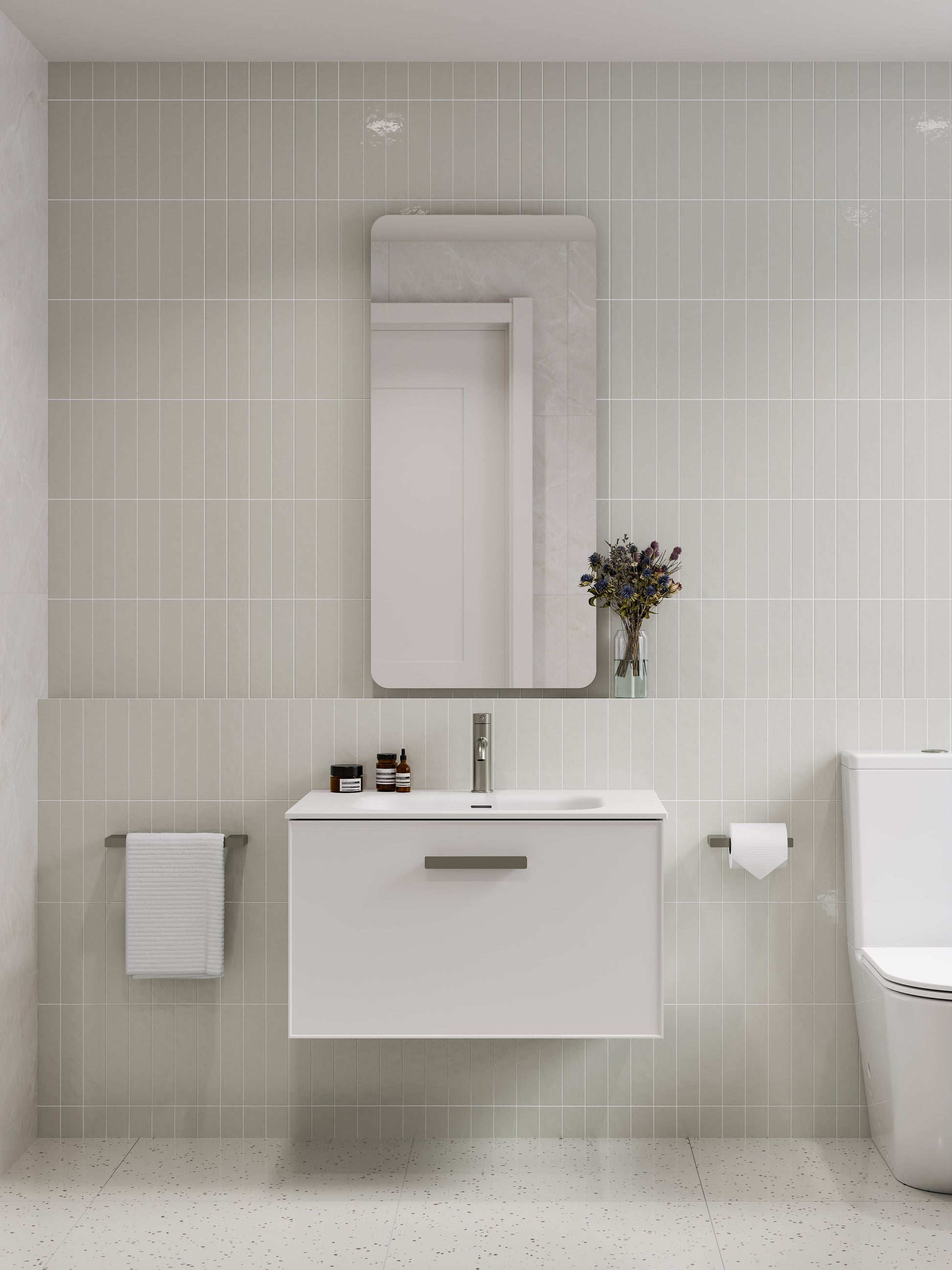 Lineare 750 Vanity | Single Drawer | Navarra Sink | Axel Front