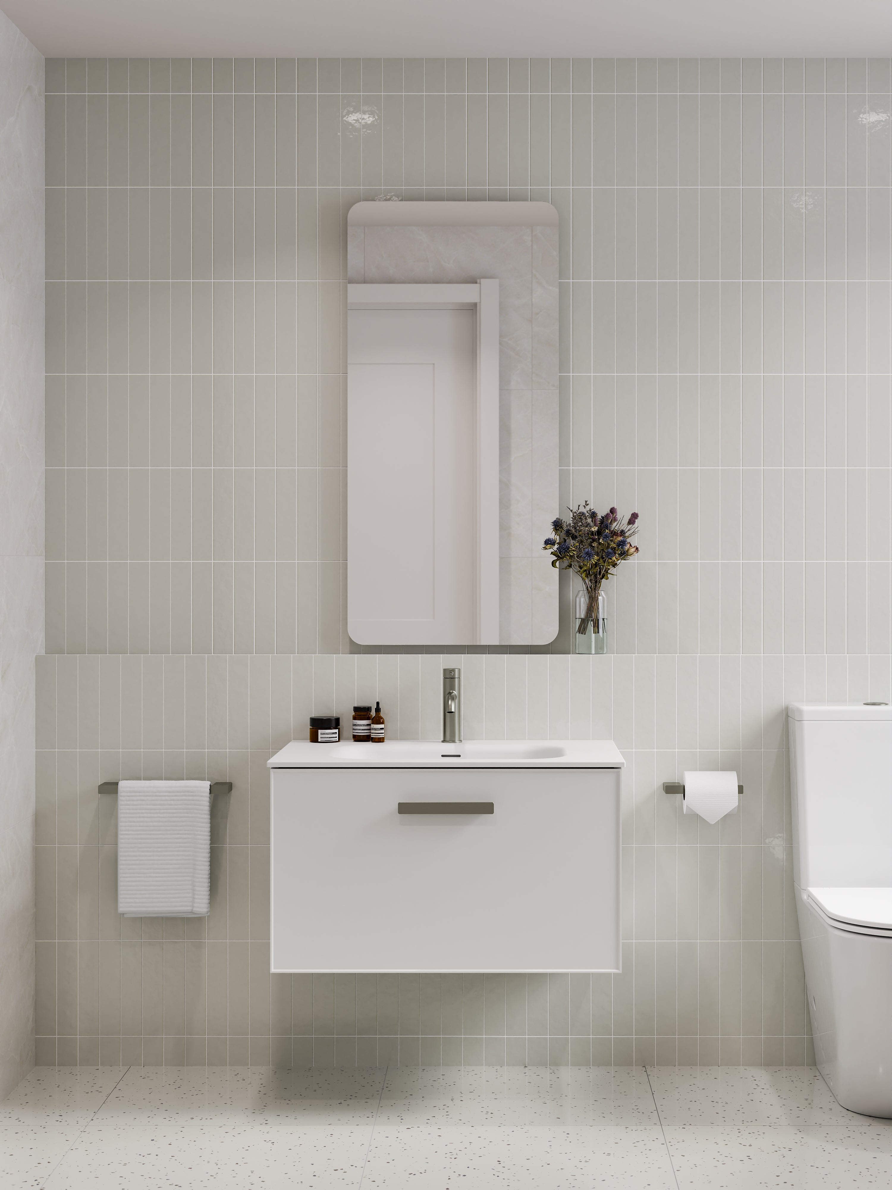 Lineare 750 Vanity | Single Drawer | Navarra Sink | Axel Front