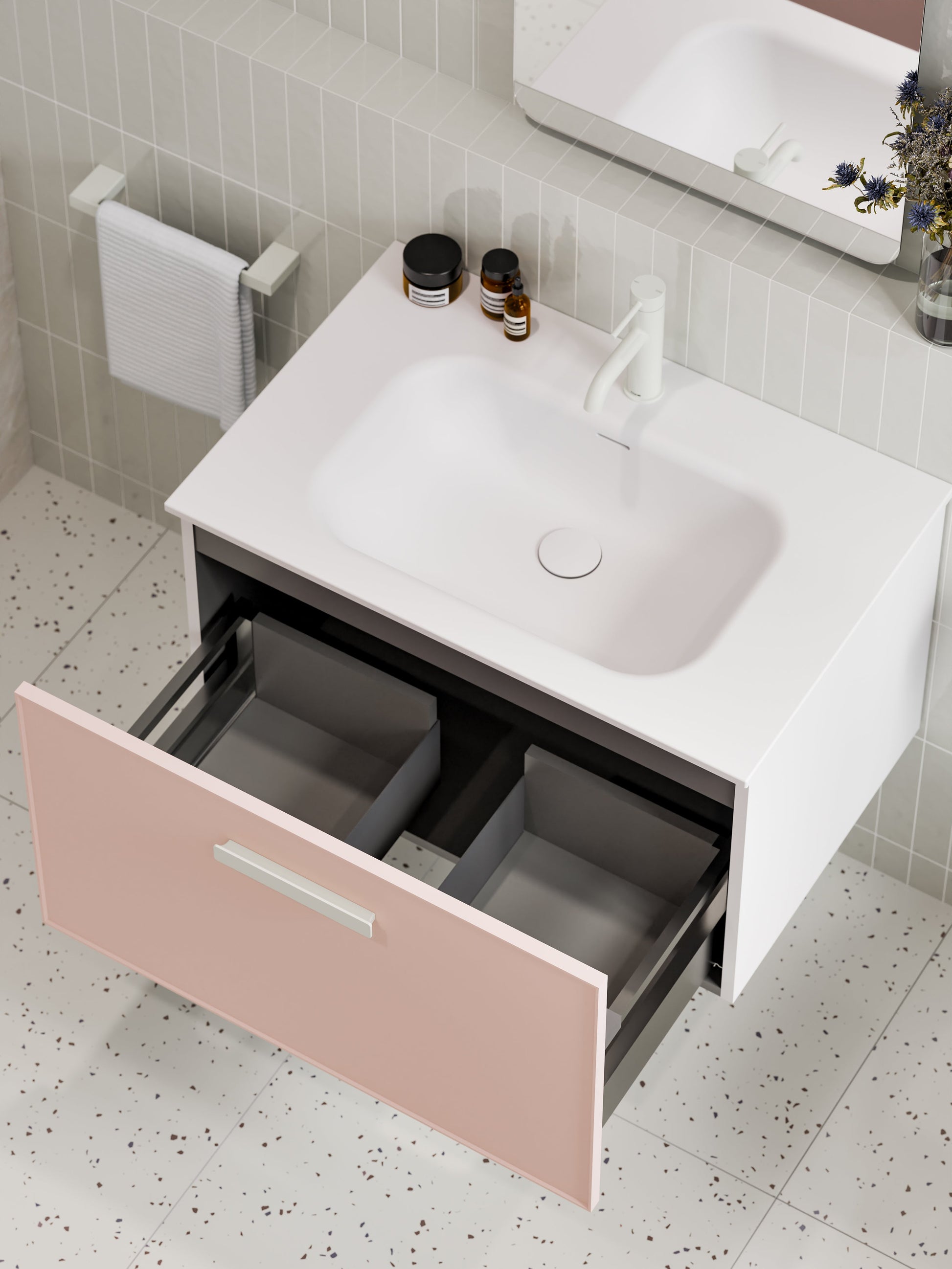 Lineare 750 Vanity | Single Drawer | Navarra Sink | Axel Front