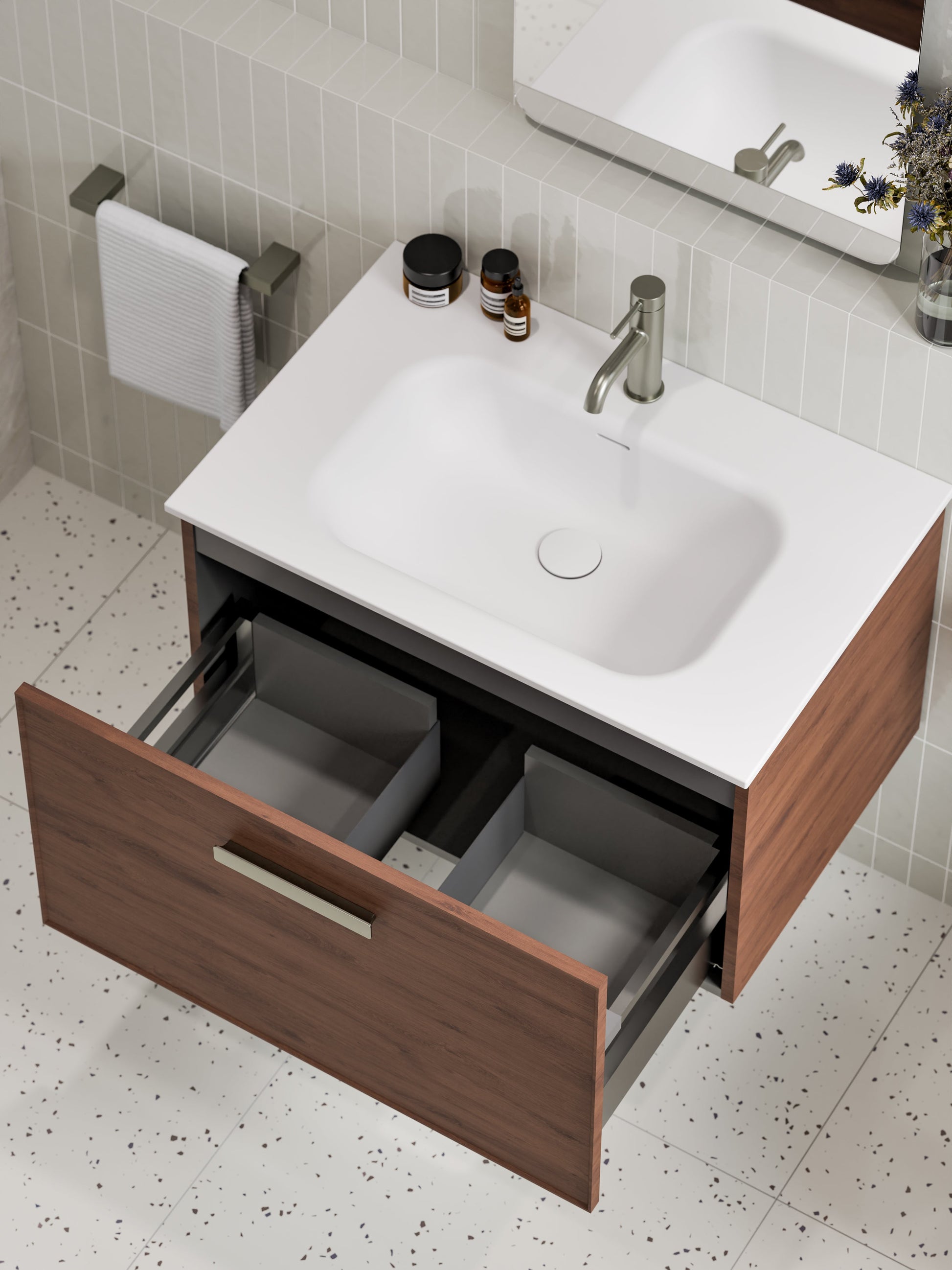 Lineare 750 Vanity | Single Drawer | Navarra Sink | Axel Front