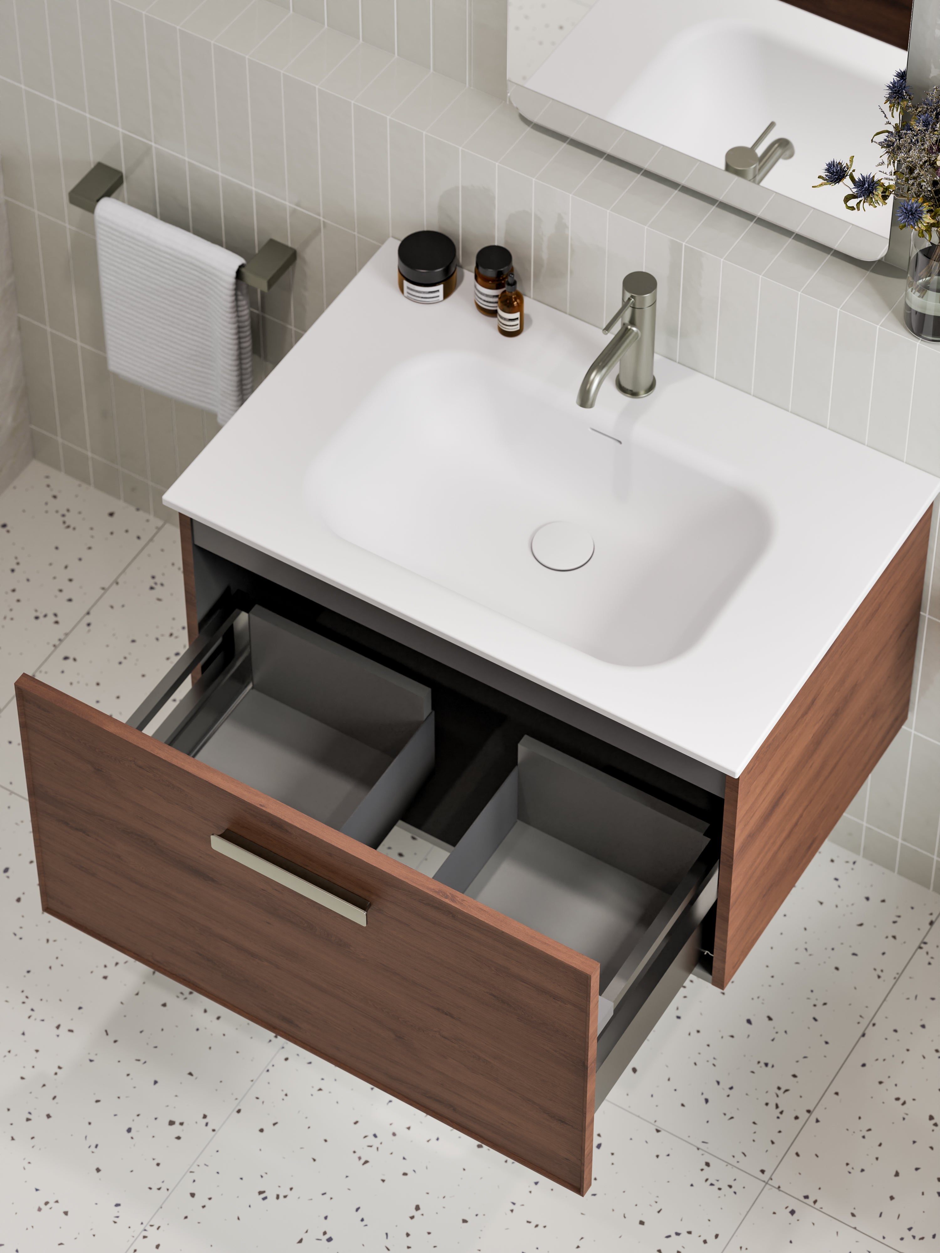 Lineare 750 Vanity | Single Drawer | Navarra Sink | Axel Front