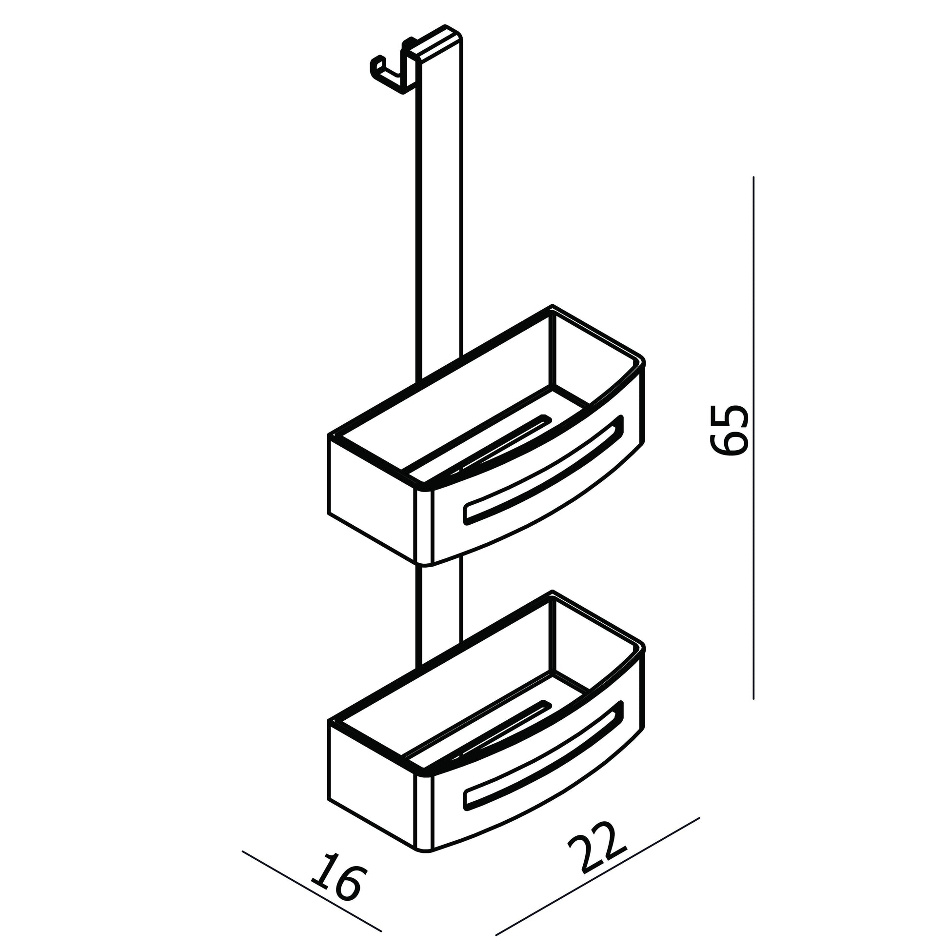 NOUERA 2 TIER SHOWER CADDY - 3 COLOURS