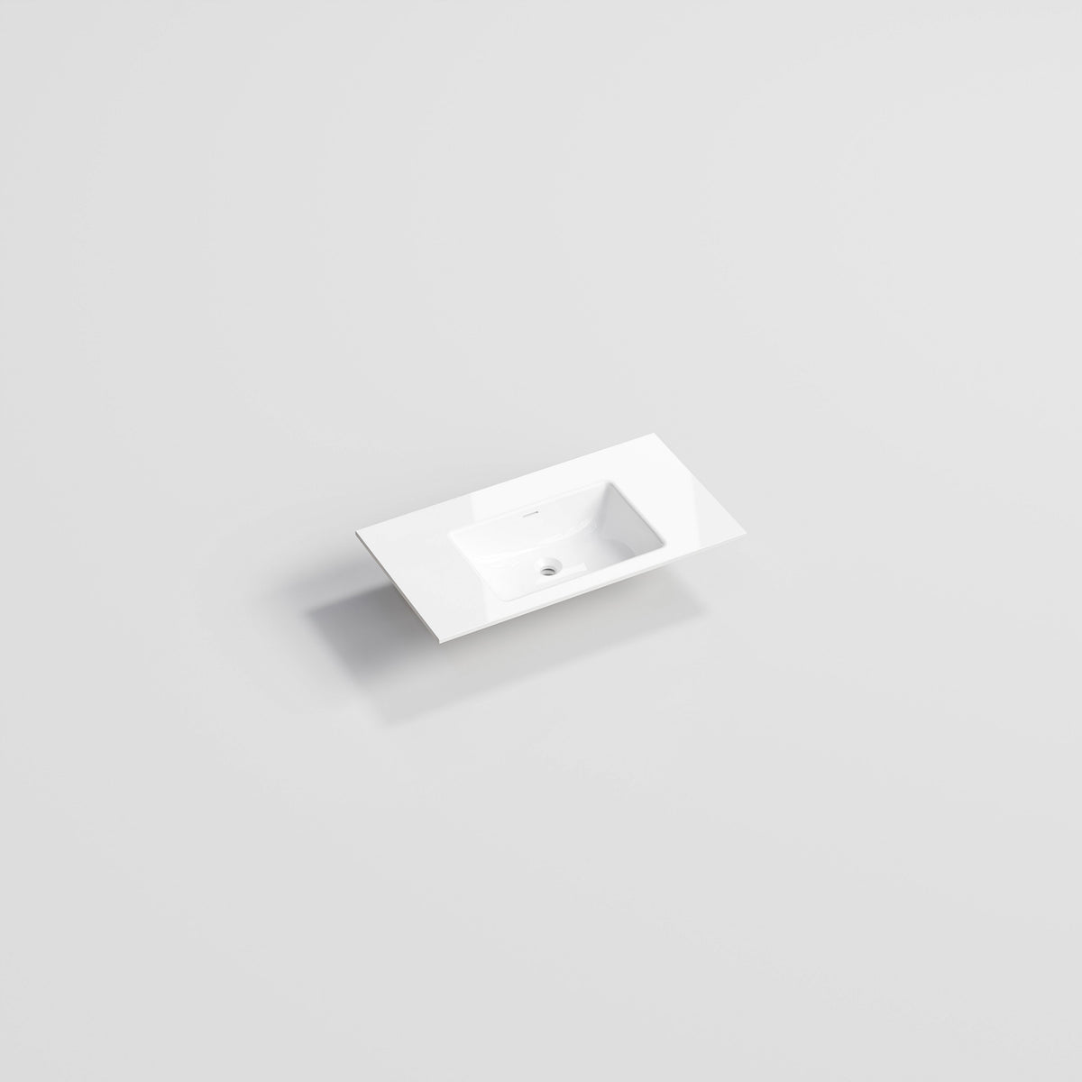 Pavia 900 gloss white vanity basin top with single inset bowl