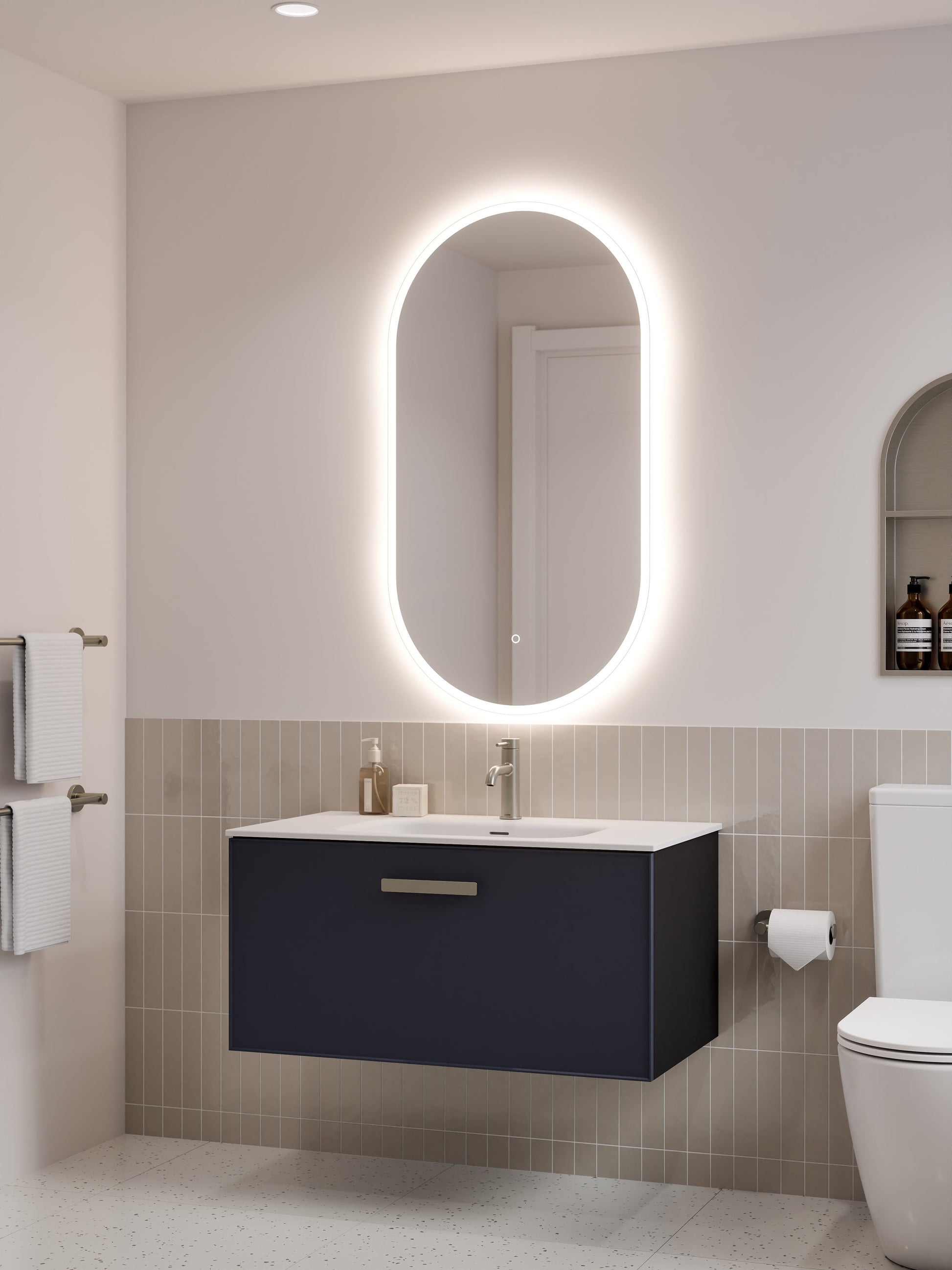 Lineare 900 Vanity | Single Drawer | Navarra Sink | Axel Front