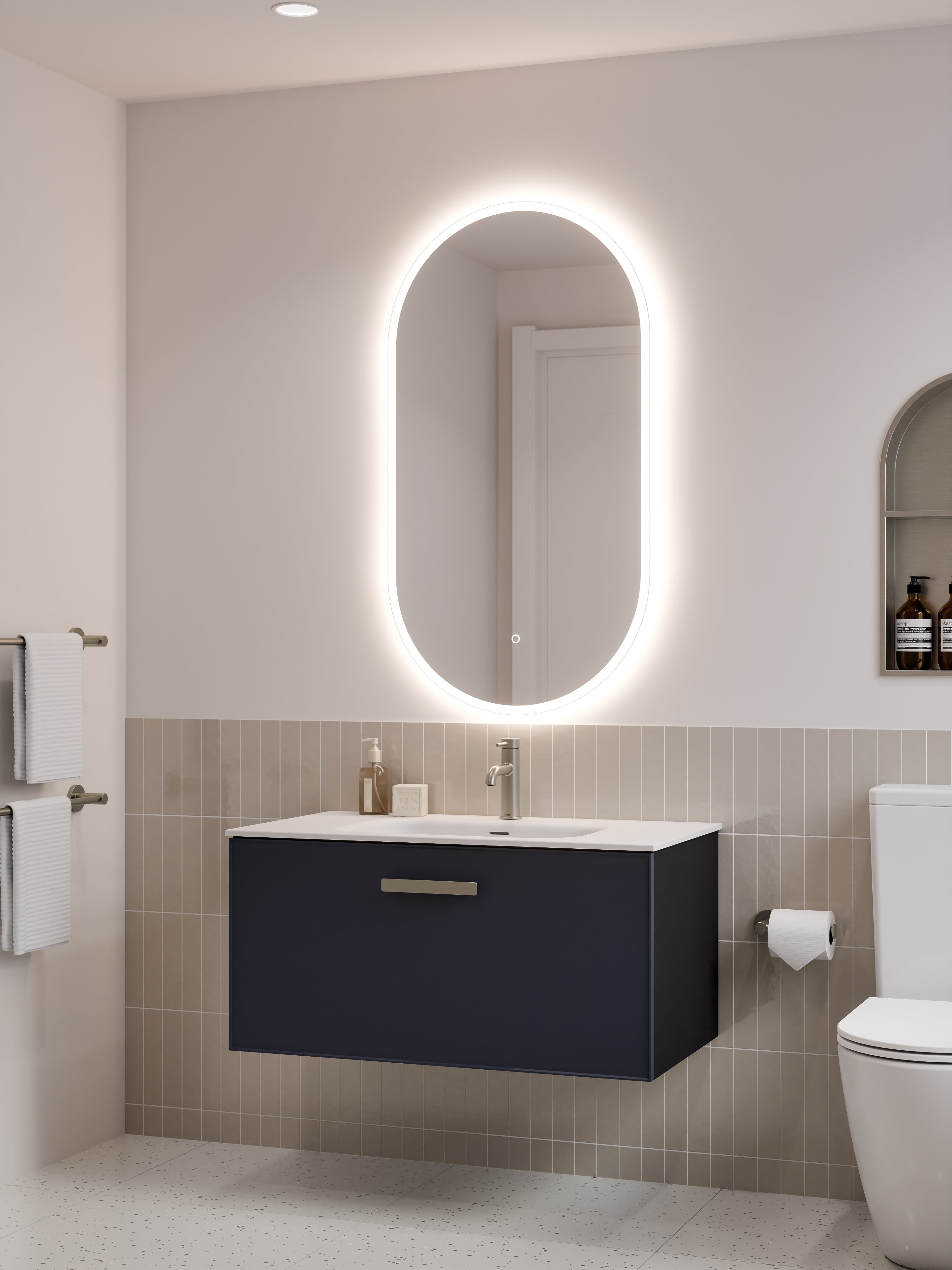 Lineare 900 Vanity | Single Drawer | Navarra Sink | Axel Front