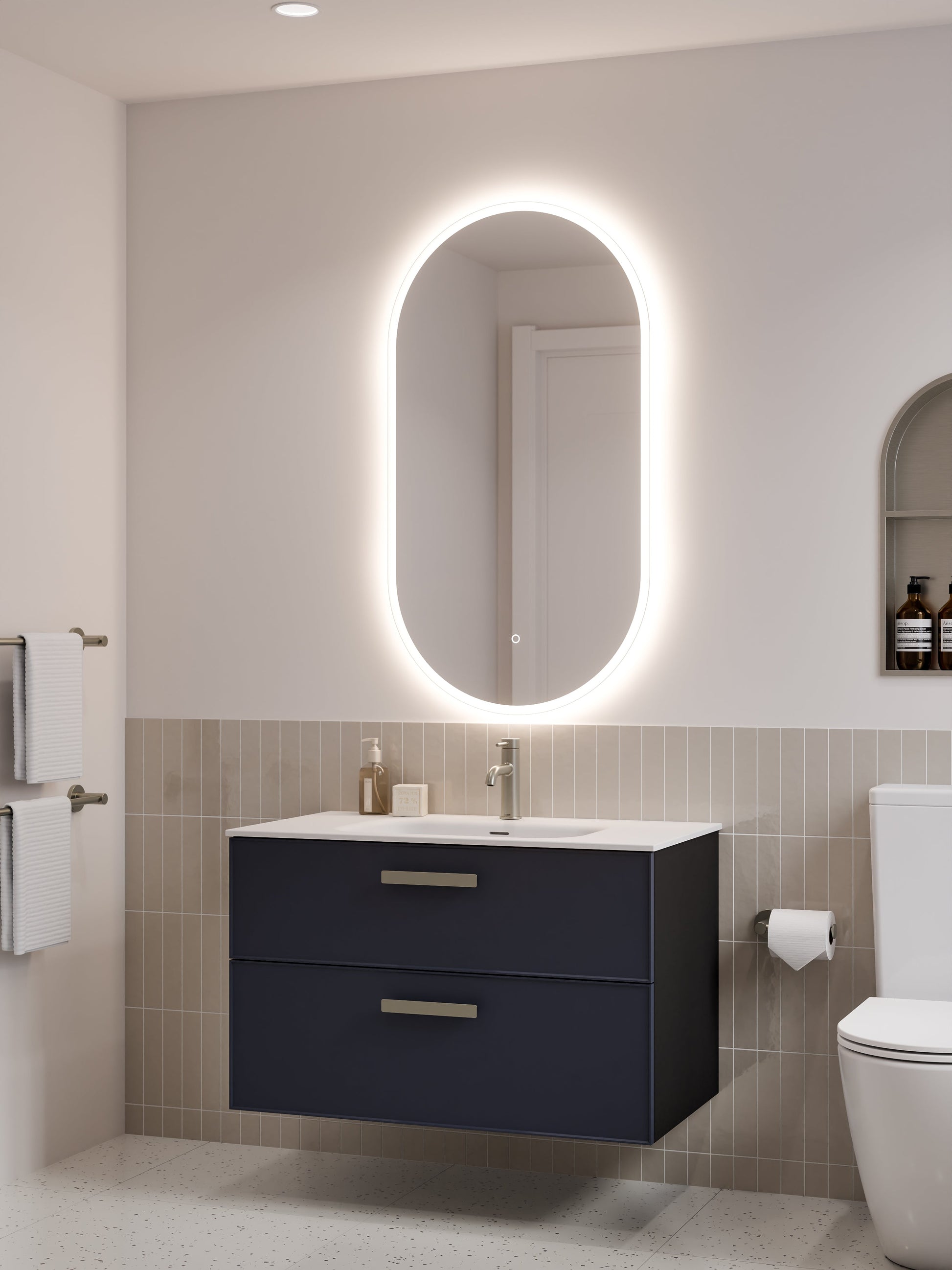 Lineare 900 Vanity | Double Drawer | Navarra Sink | Axel Front
