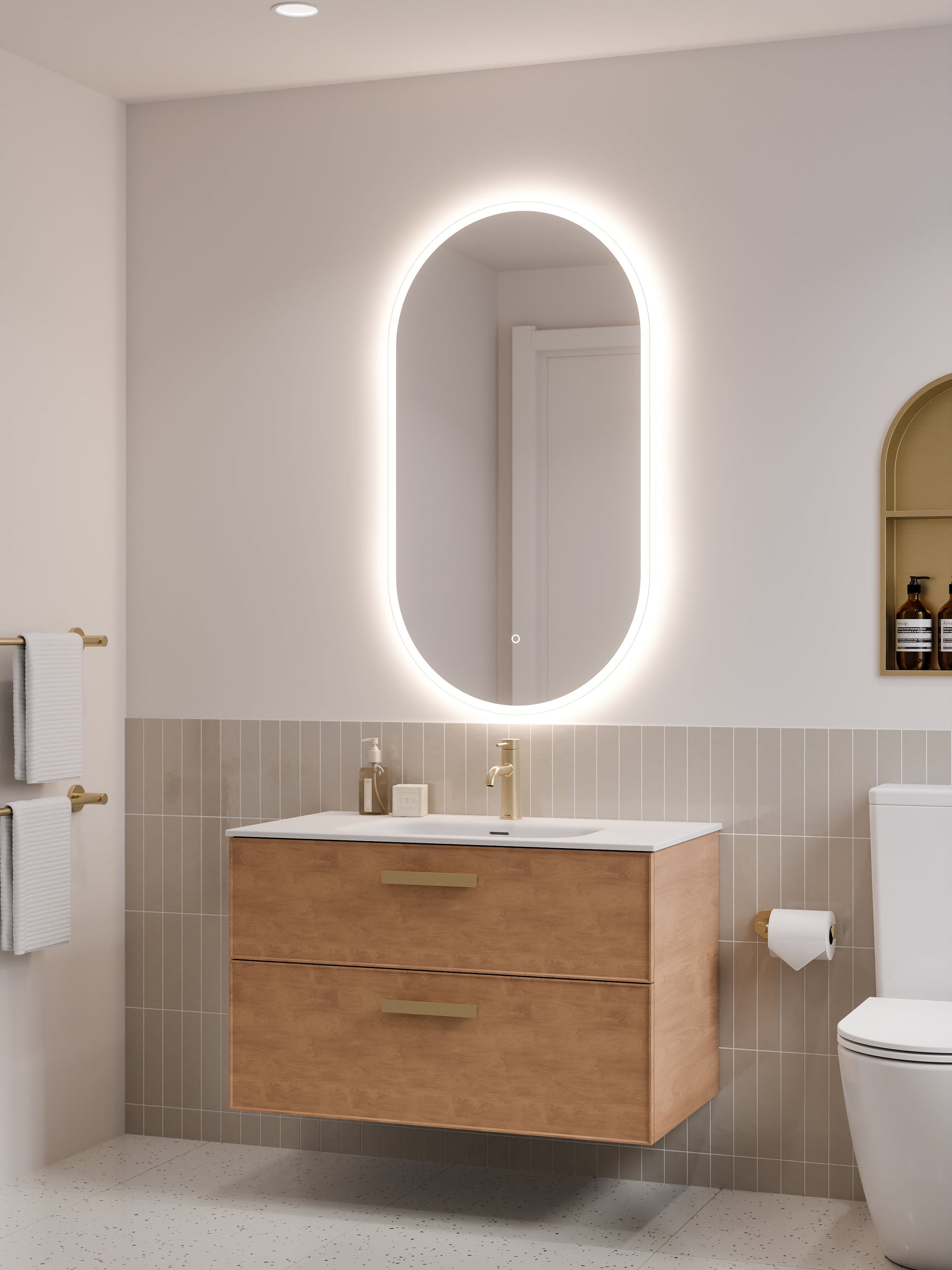 Lineare 900 Vanity | Double Drawer | Navarra Sink | Axel Front
