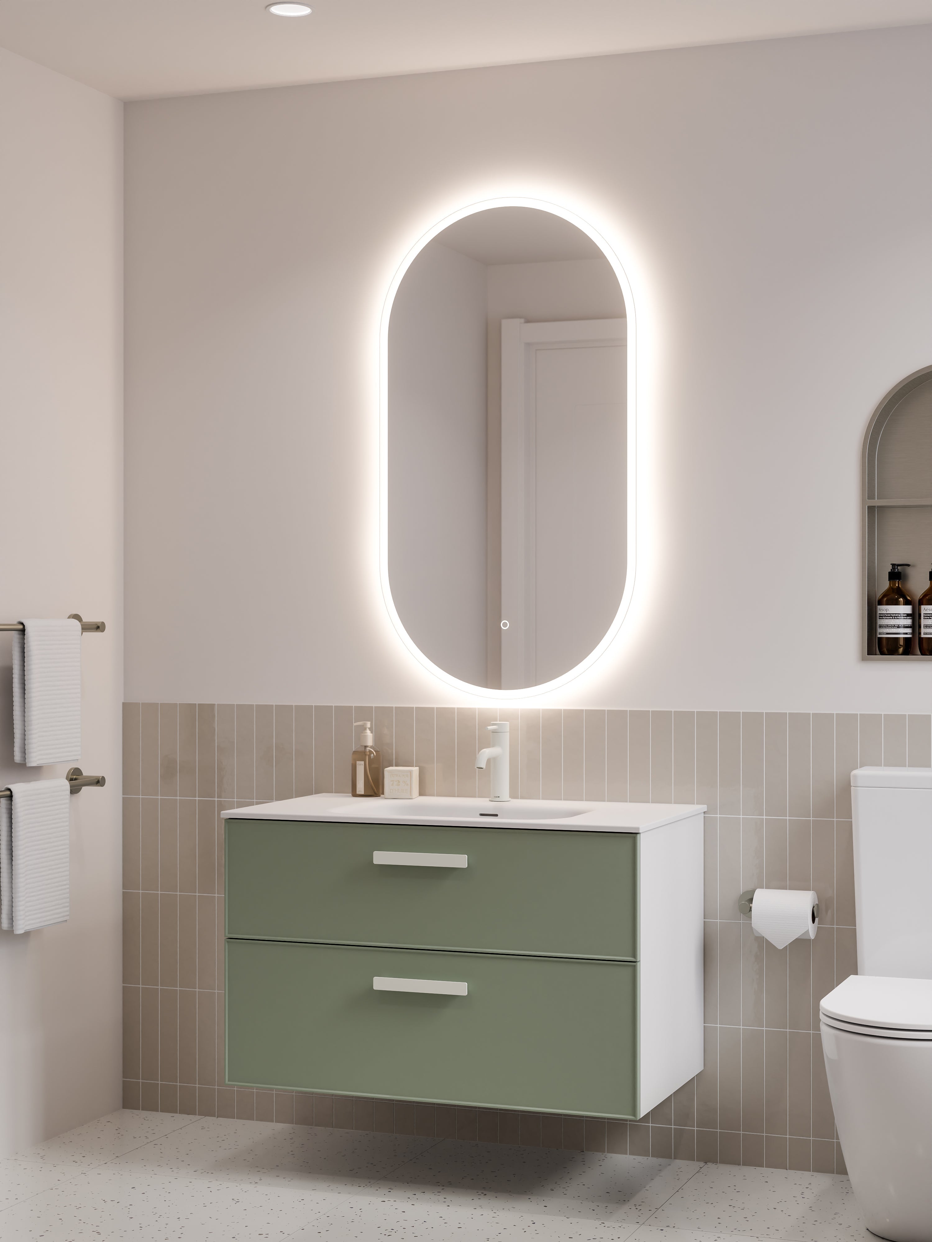 Lineare 900 Vanity | Double Drawer | Navarra Sink | Axel Front