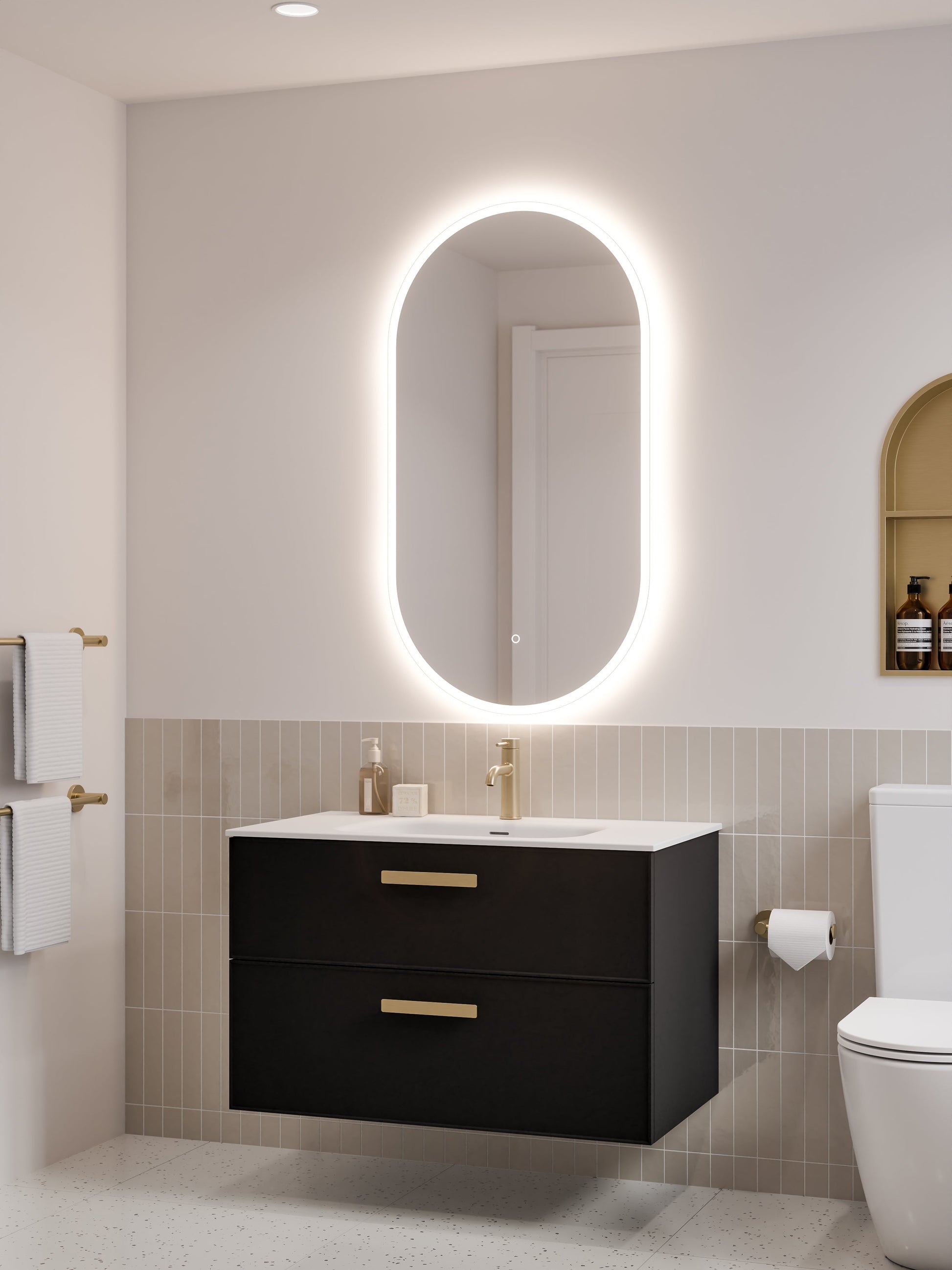 Lineare 900 Vanity | Double Drawer | Navarra Sink | Axel Front