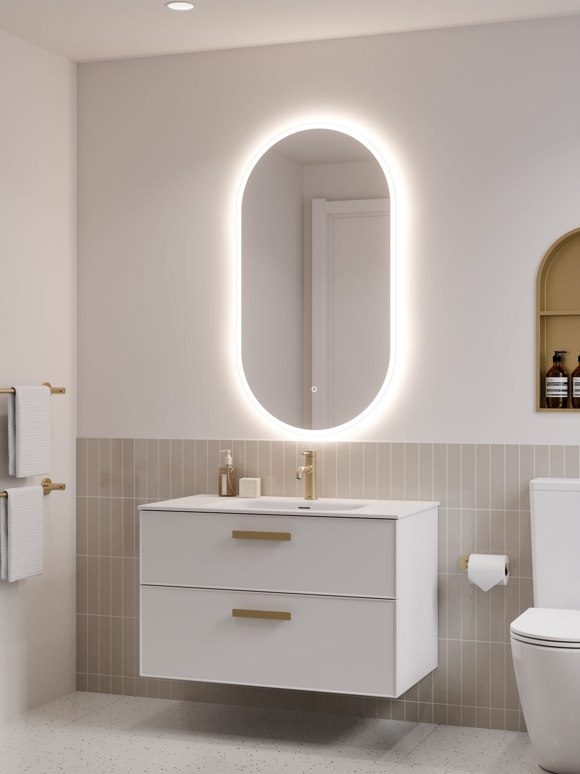 Lineare 900 Vanity | Double Drawer | Navarra Sink | Axel Front