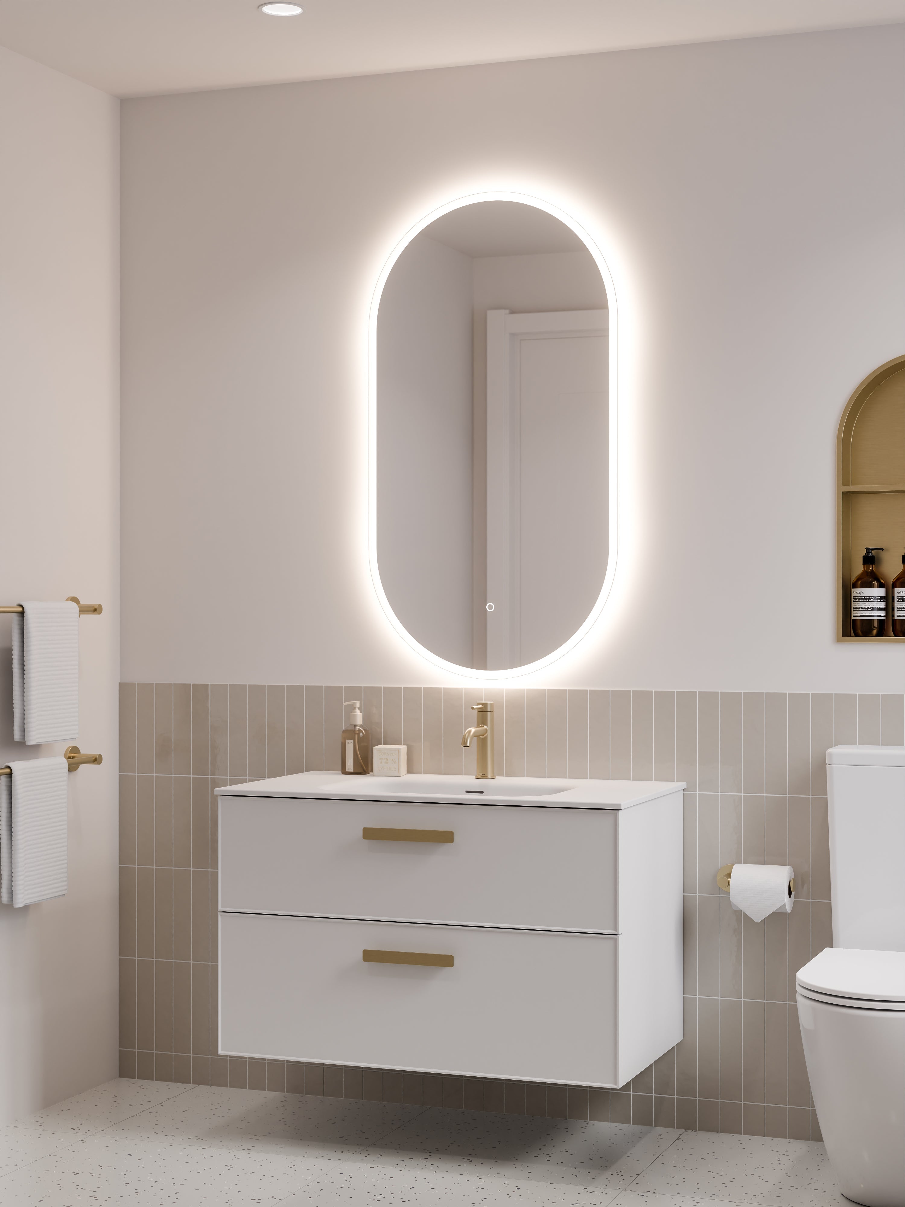 Lineare 900 Vanity | Double Drawer | Navarra Sink | Axel Front