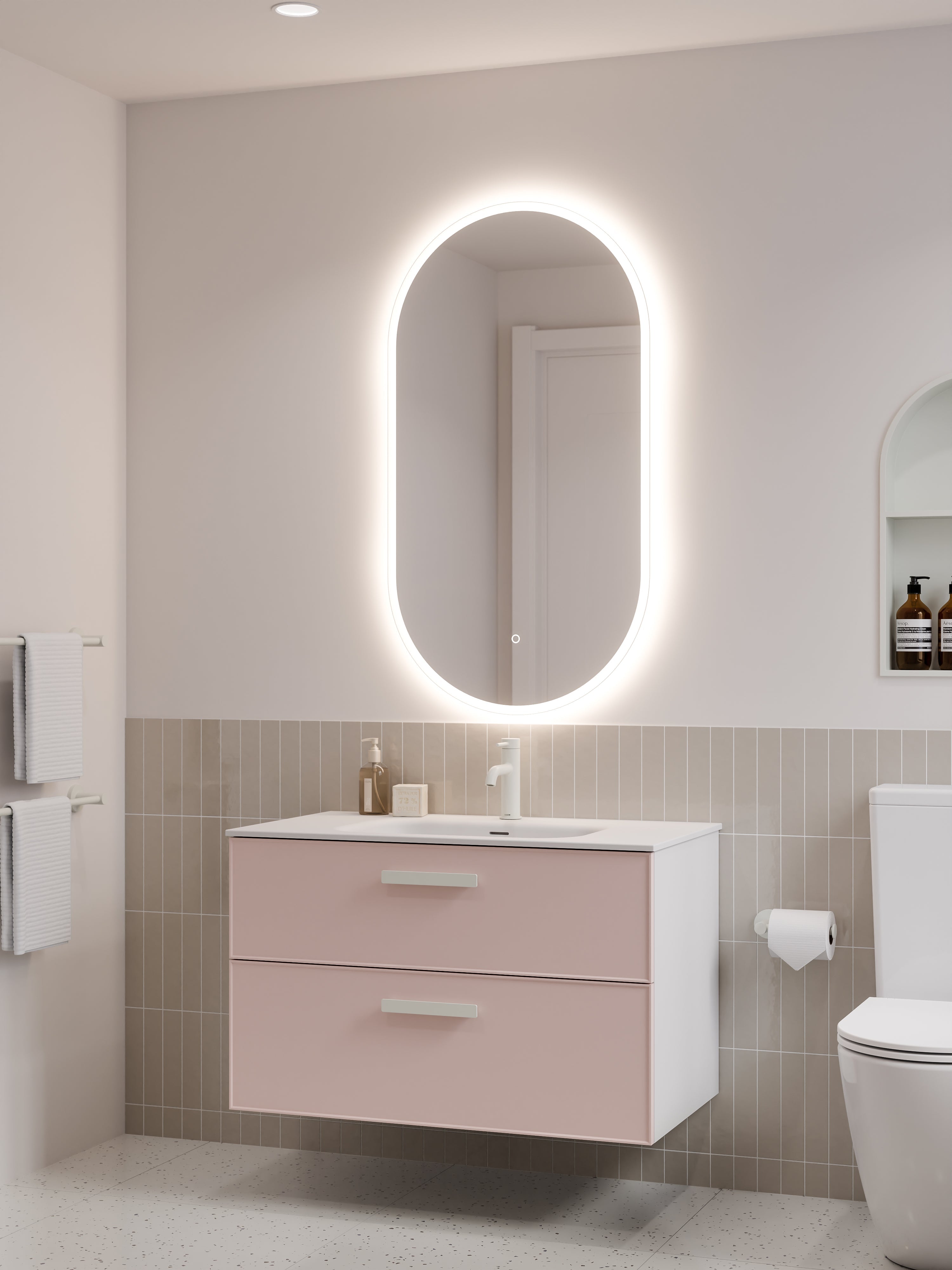 Lineare 900 Vanity | Double Drawer | Navarra Sink | Axel Front