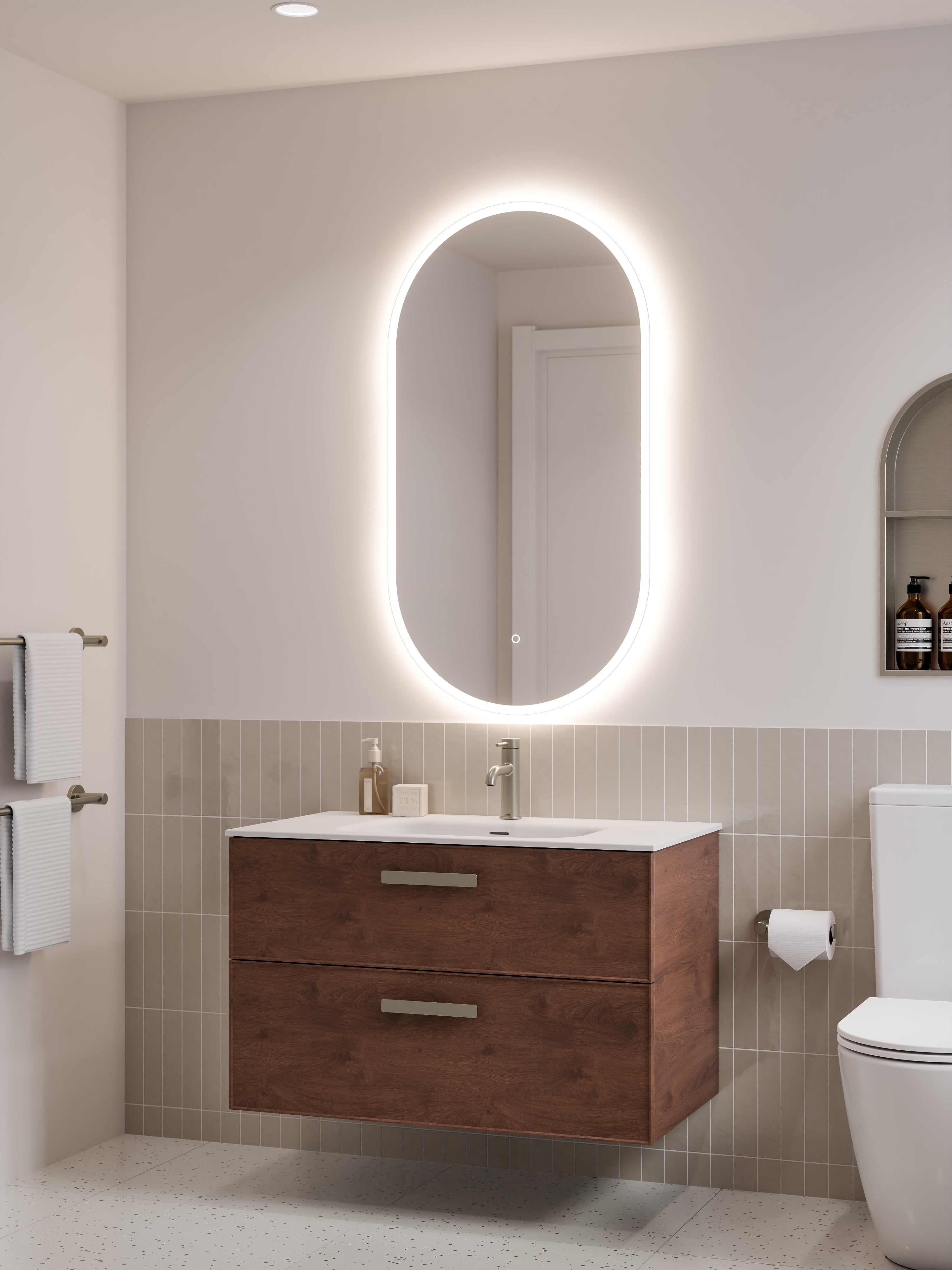 Lineare 900 Vanity | Double Drawer | Navarra Sink | Axel Front