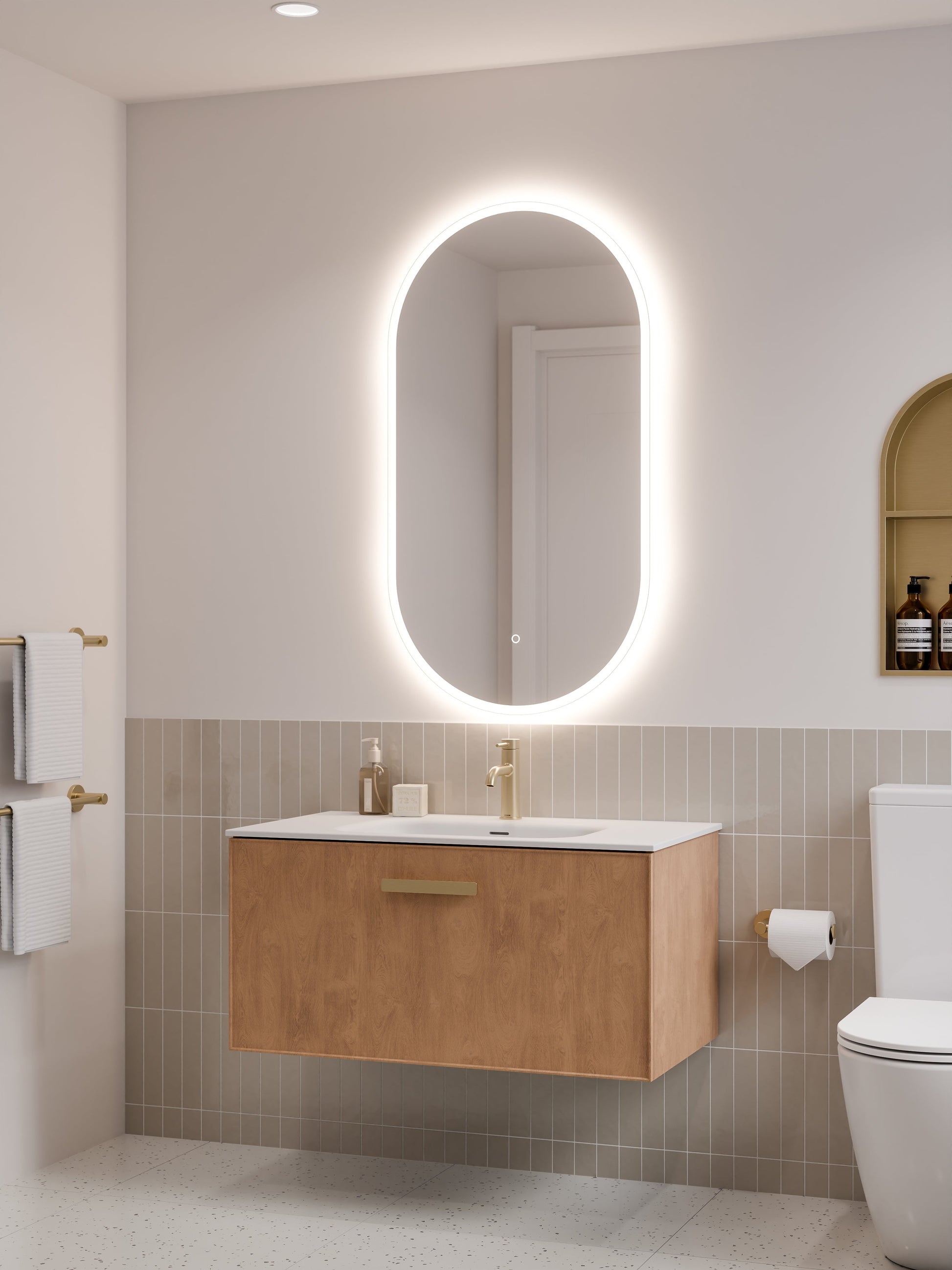 Lineare 900 Vanity | Single Drawer | Navarra Sink | Axel Front