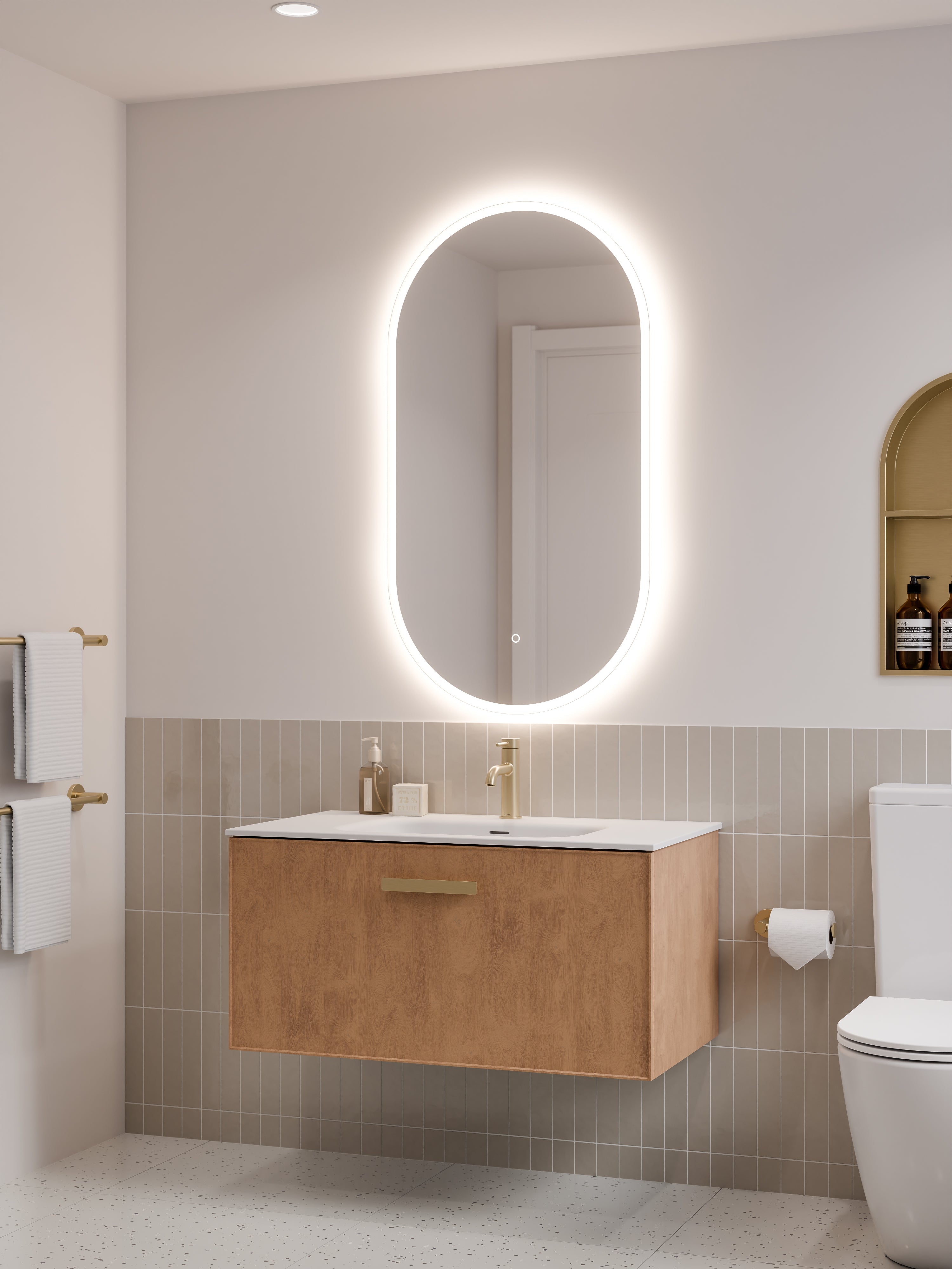 Lineare 900 Vanity | Single Drawer | Navarra Sink | Axel Front