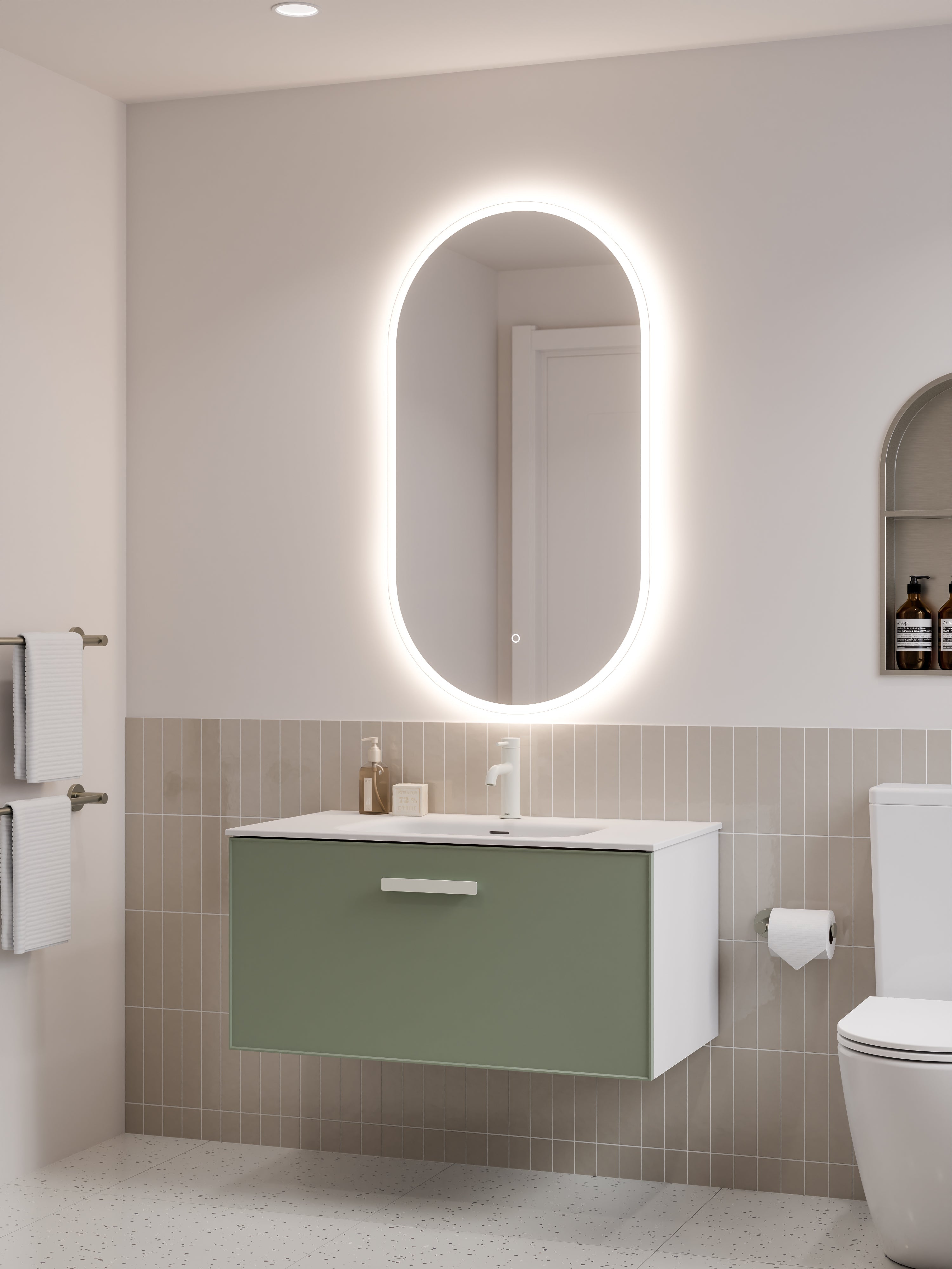 Lineare 900 Vanity | Single Drawer | Navarra Sink | Axel Front